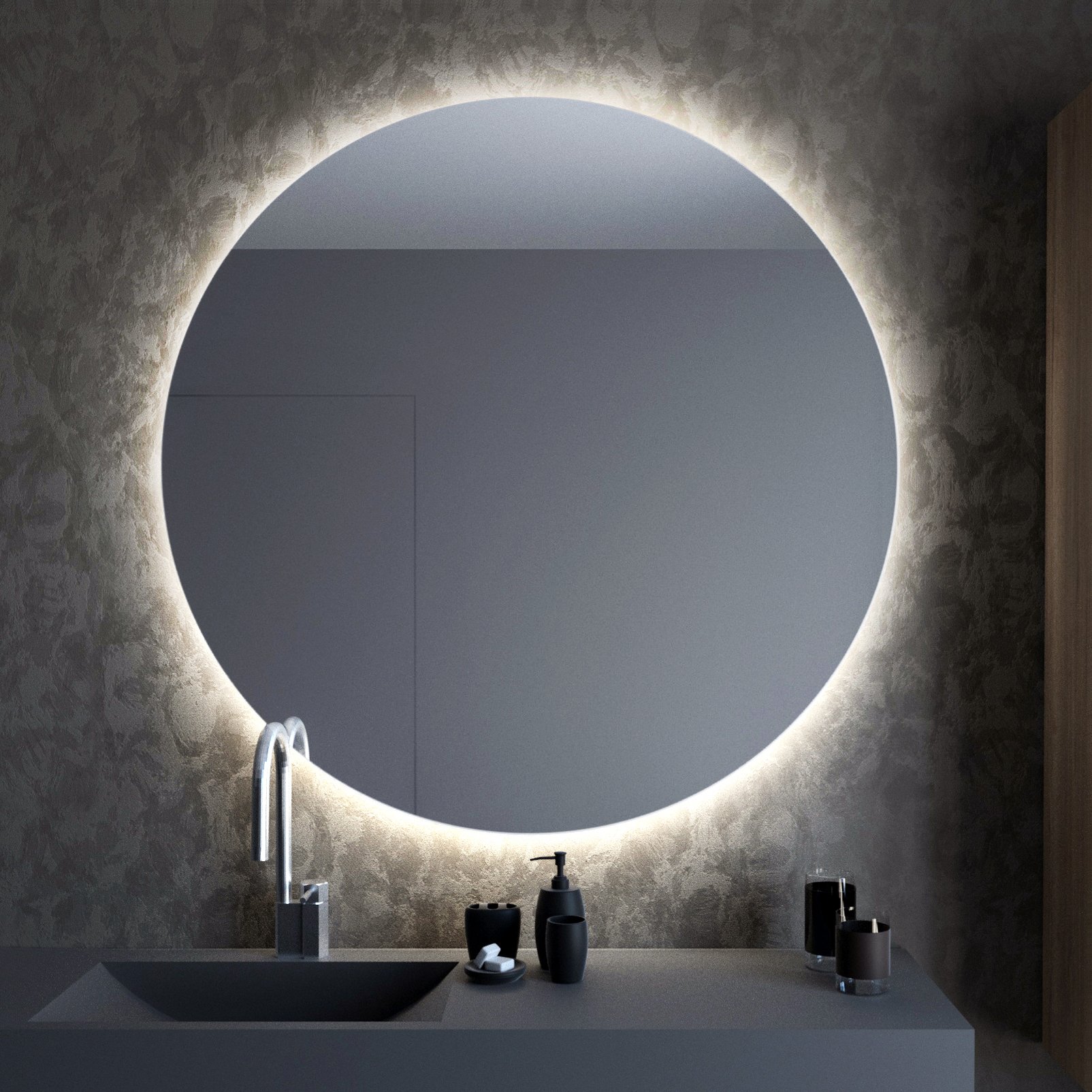Baltica Design Bright zrkadlo 50x50 cm okrúhly s osvetlením 5904107913292