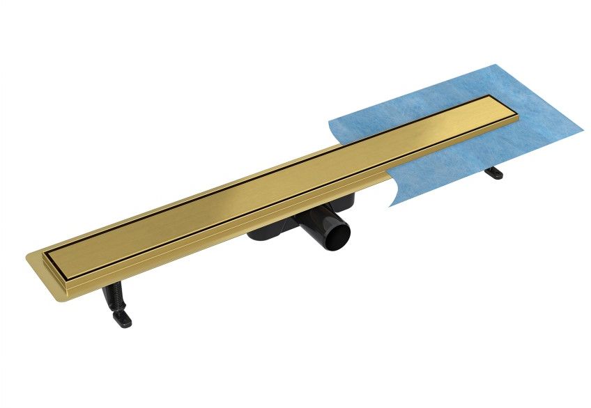 Besco Virgo Duo lineárny odtok s mriežkou 70 cm zlatá OL-70-VG