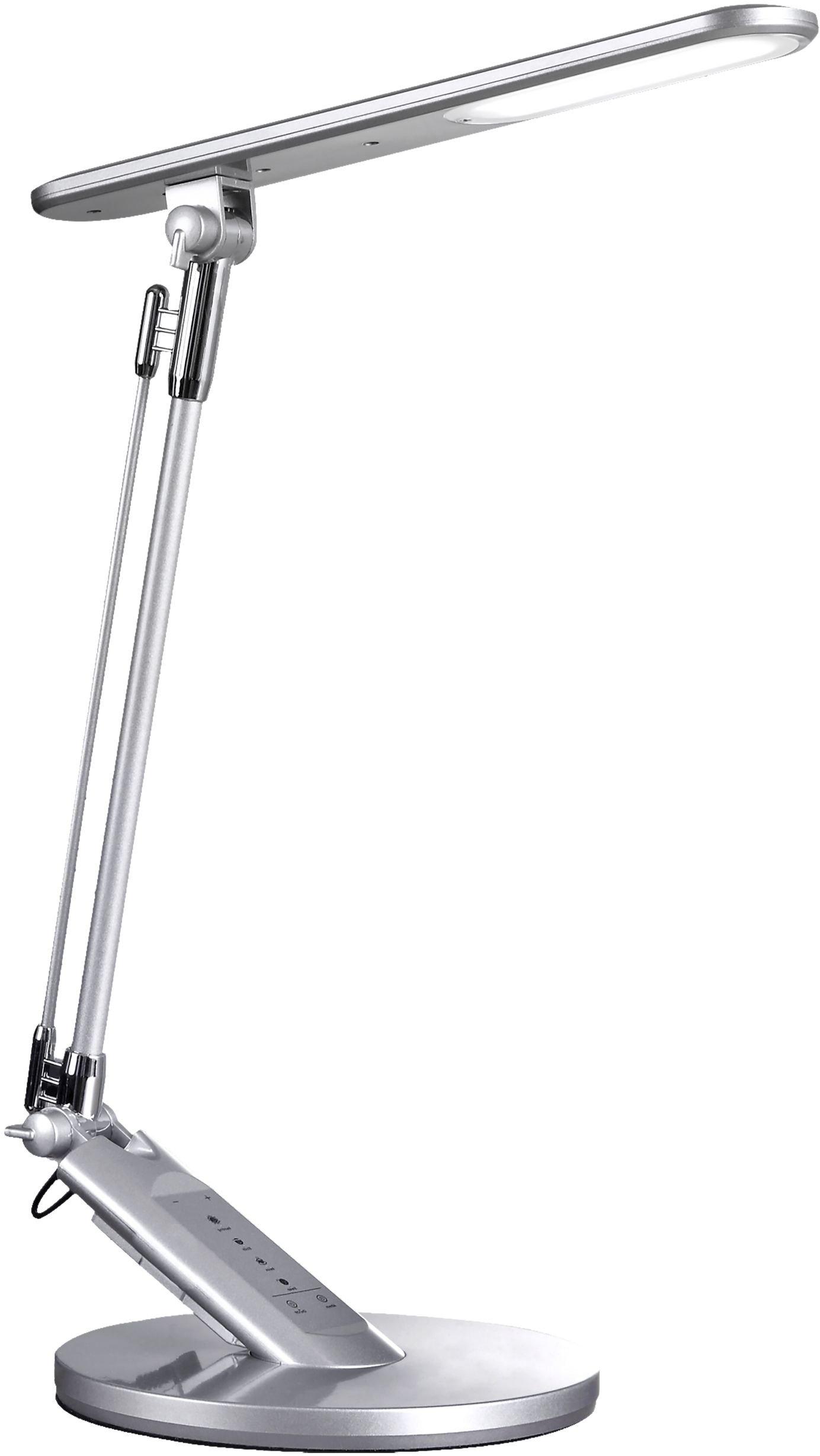 Goldlux Optimum stolová lampa 1x7 W strieborná 324986