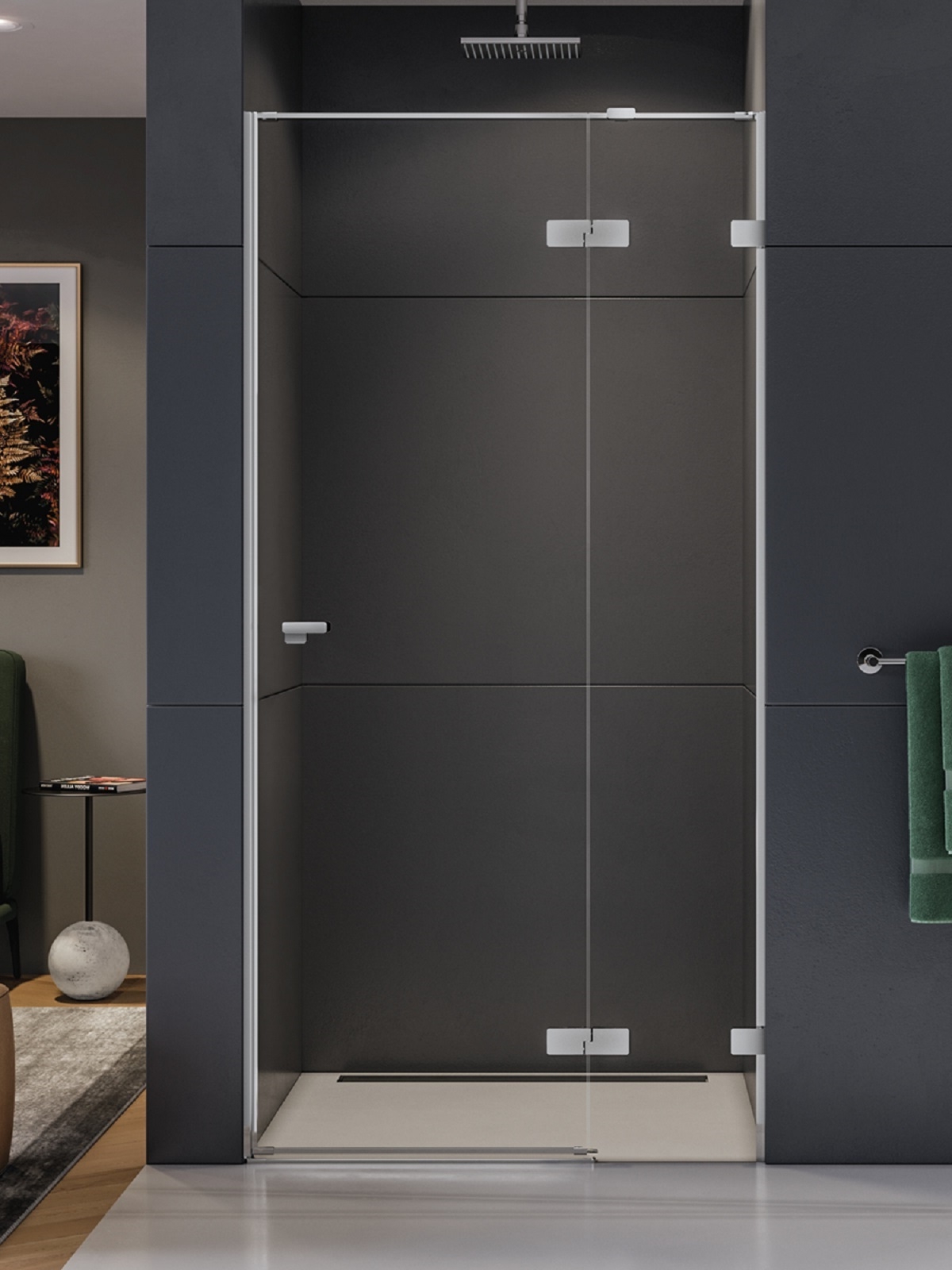 New Trendy Eventa sprchové dvere 100 cm výklopné chróm lesklá/priehľadné sklo EXK-4455