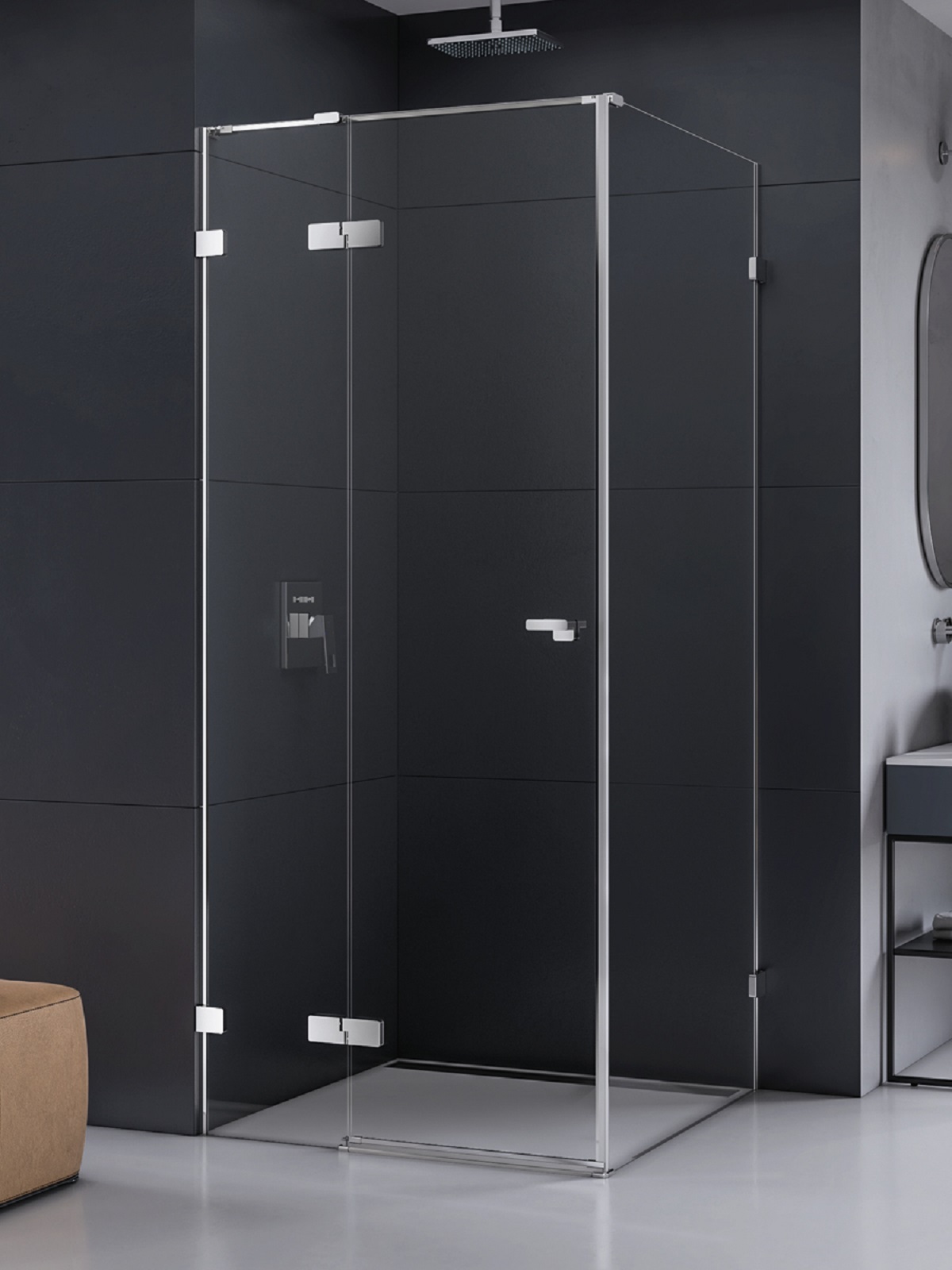 New Trendy Eventa sprchovací kút 90x80 cm štvorcová chromová lesklé/priehľadné sklo EXK-4475