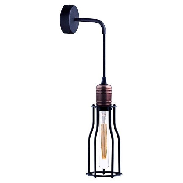 Nowodvorski Lighting Worshop nástenná lampa 1x25 W čierna-medená 6605