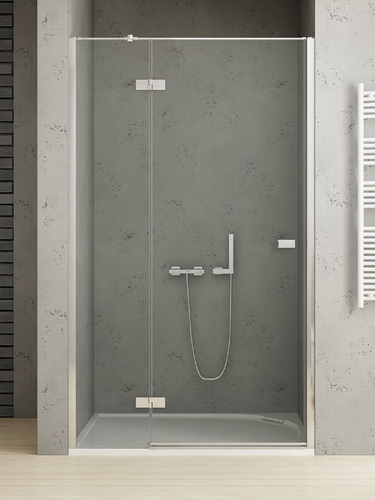 New Trendy Reflexa sprchové dvere 140 cm výklopné chróm lesklá/priehľadné sklo EXK-5069