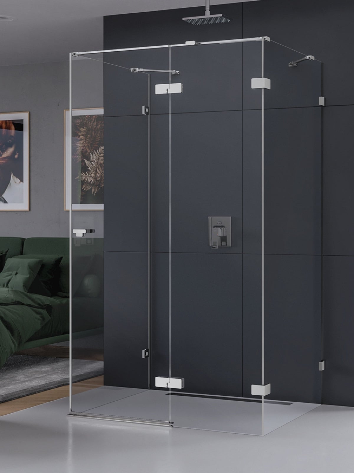 New Trendy Eventa sprchovací kút 80x80 cm obdĺžniková chromová lesklé/priehľadné sklo EXK-4572