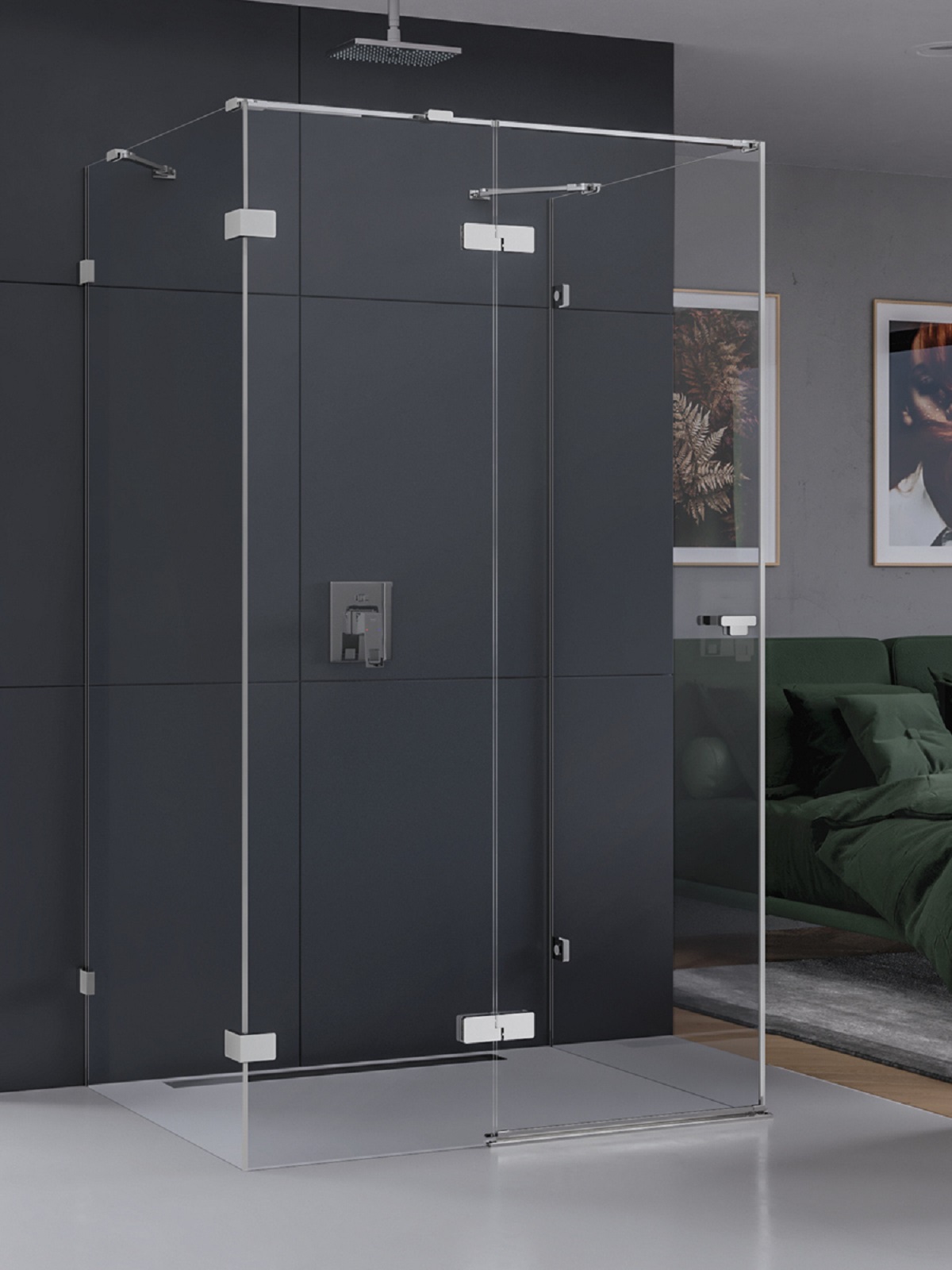 New Trendy Eventa sprchovací kút 100x80 cm štvorcová chromová lesklé/priehľadné sklo EXK-4575