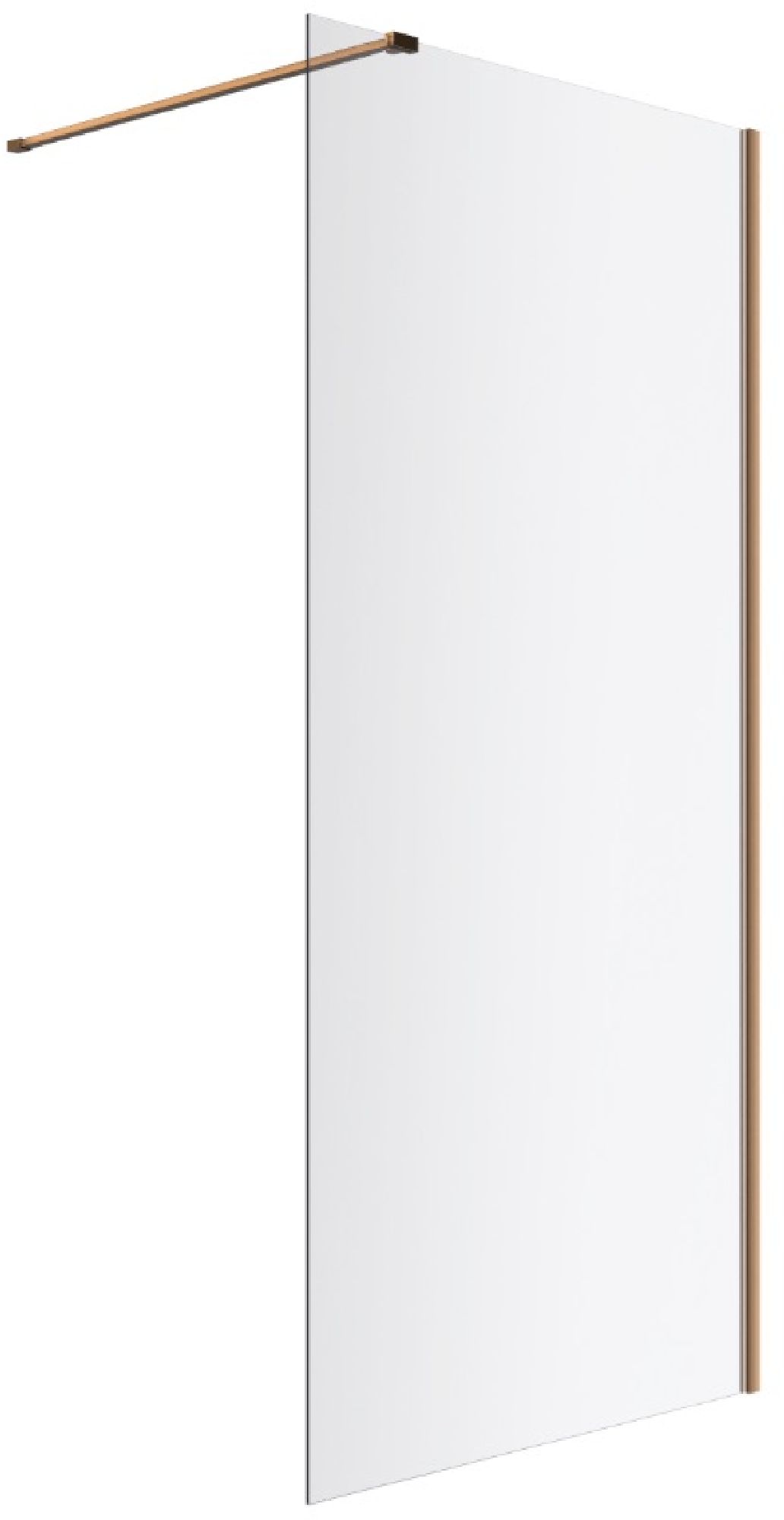 Excellent Vidoq stena sprchového kúta walk -in 120 cm medená brúsený/sklo priehľadné KAEX.1506.1200.LP.CB