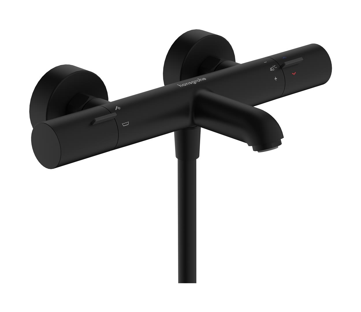 Hansgrohe Ecostat Fine vaňová/sprchová batéria nástenná s termostatom čierna 13325670