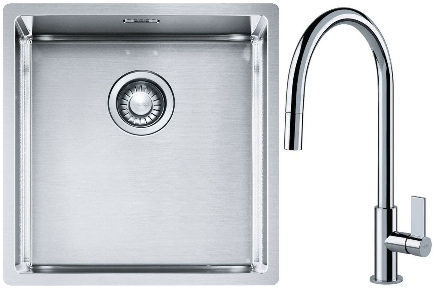 Súprava nerezový drez Franke Box 127.0453.654, kuchynská batéria Franke Ambient 115.0373.947