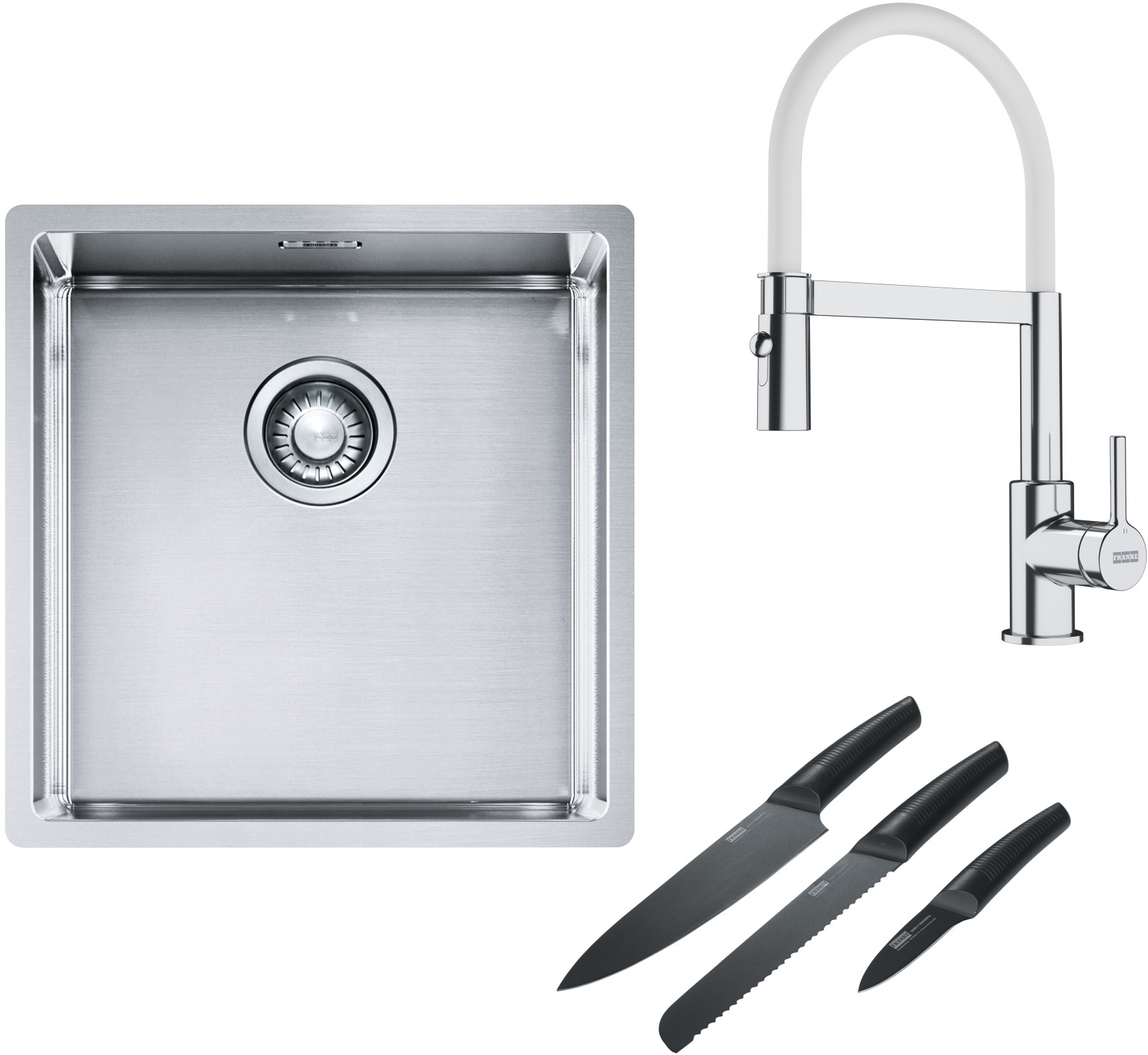 Súprava nerezový drez Franke Box 127.0453.654, kuchynská batéria Franke Lina 115.0626.088