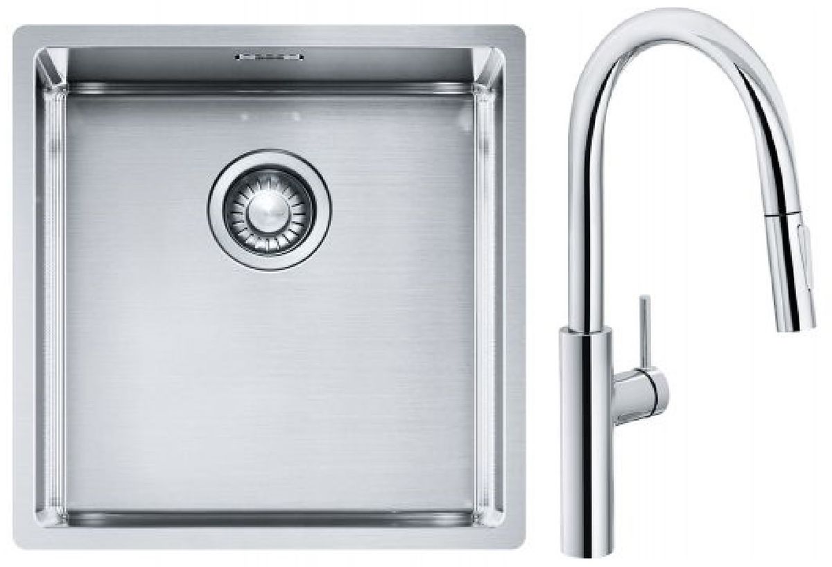 Súprava kuchynská batéria Franke Pescara L Slide-In 115.0538.940, nerezový drez Franke Box 127.0453.654