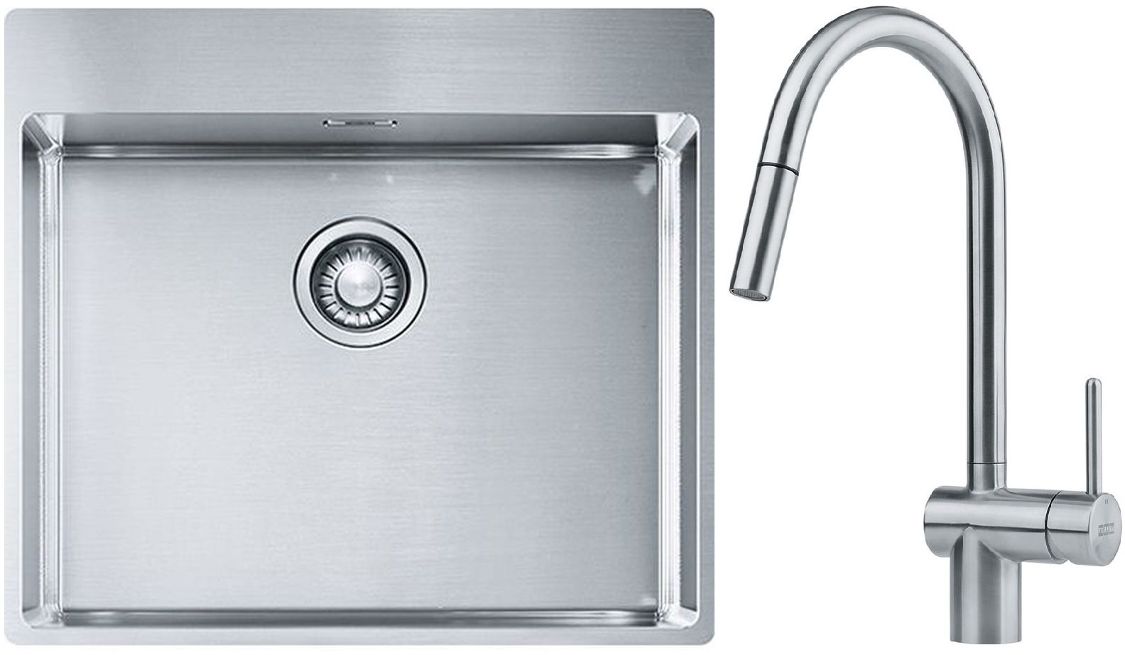 Súprava nerezový drez Franke Box 127.0369.295, kuchynská batéria Franke Atlas 115.0590.047