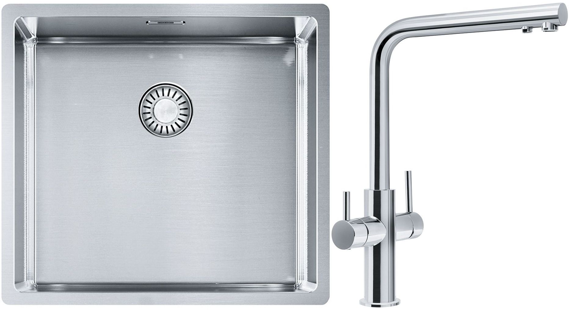 Súprava nerezový drez Franke Box 127.0395.014, batéria pre vodný filter Franke Neptune Clear Water 115.0370.689