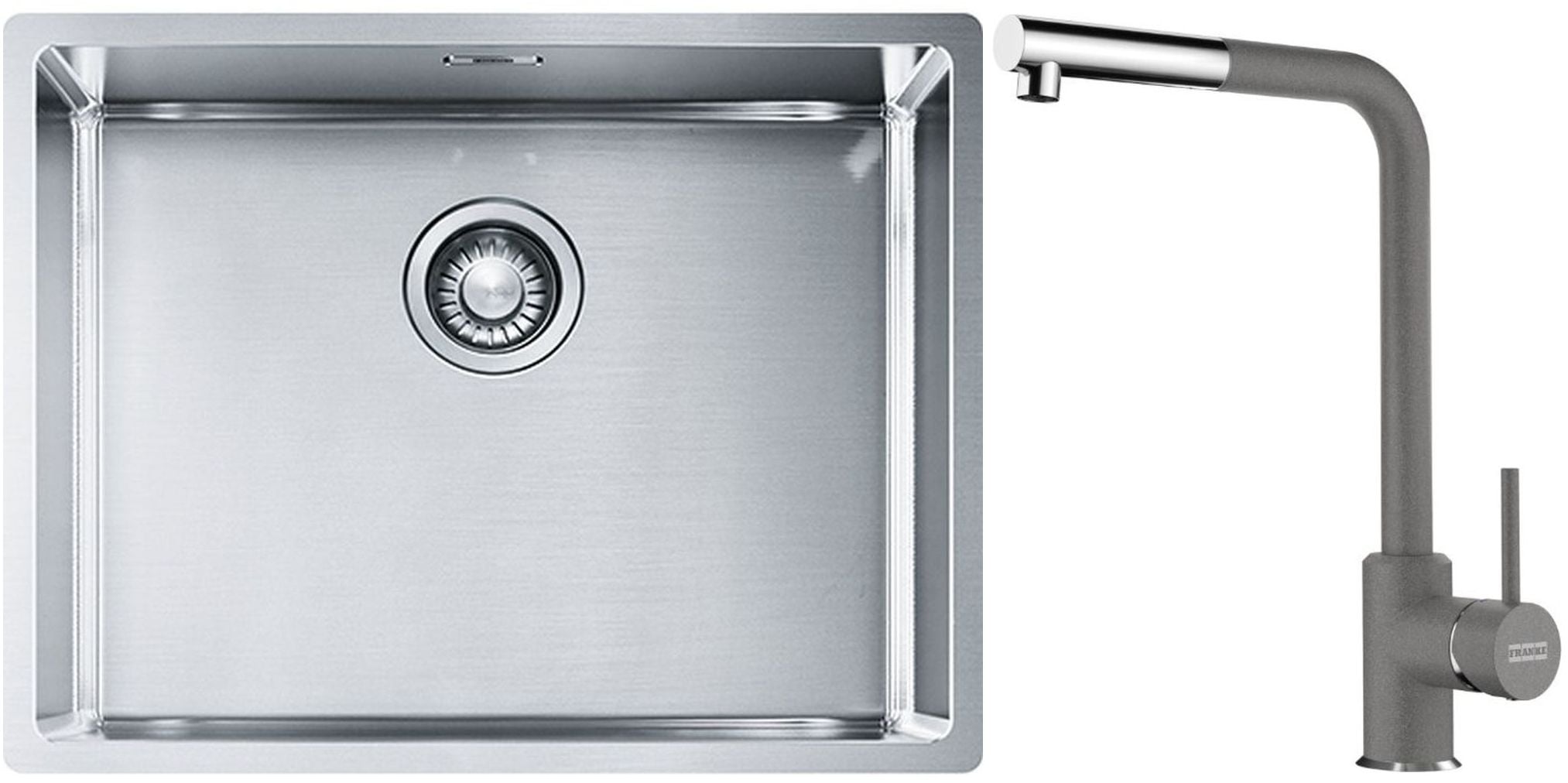 Súprava nerezový drez Franke Box 127.0395.015, kuchynská batéria Franke Sirius Side 115.0668.280