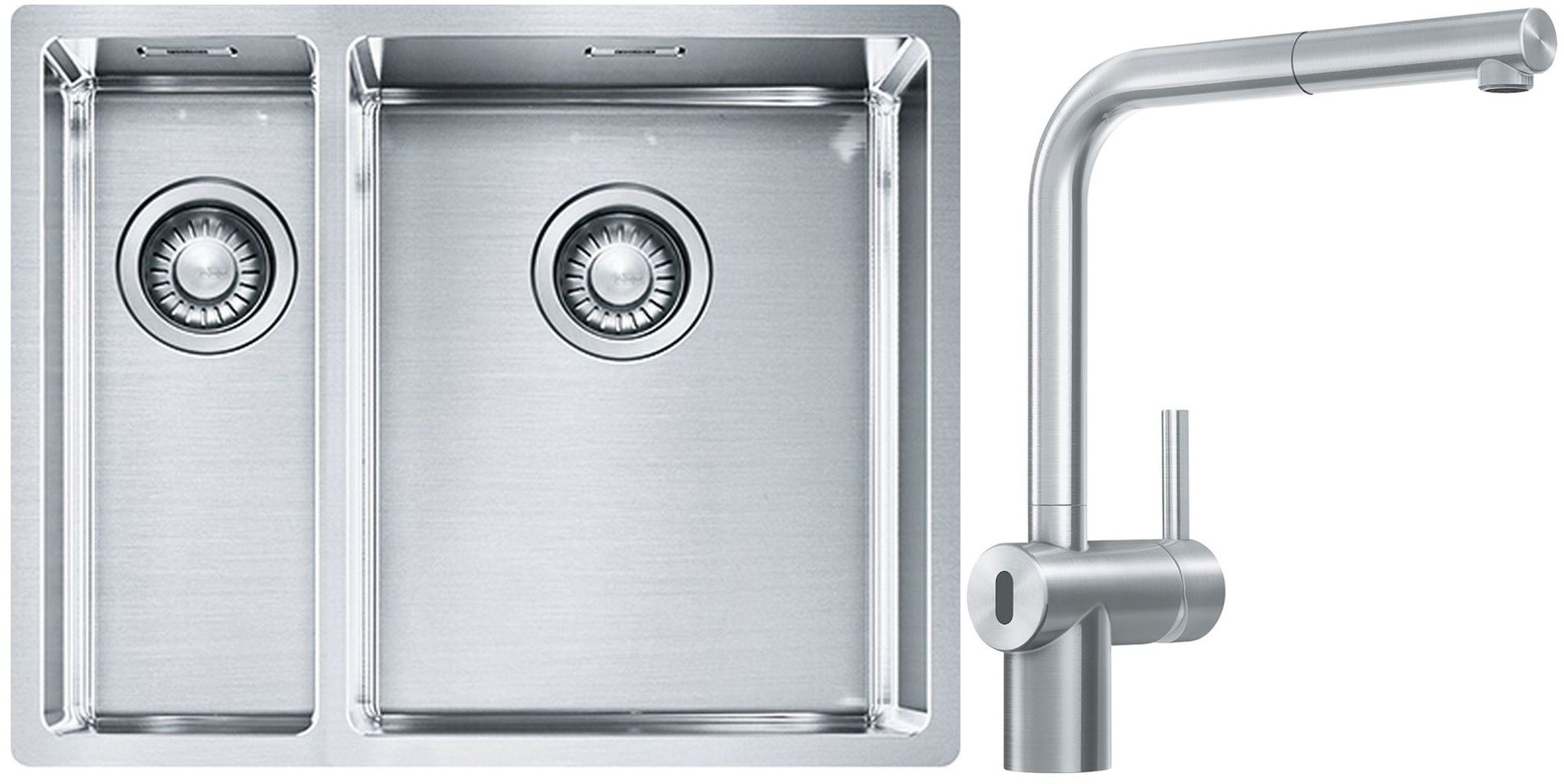 Súprava nerezový drez Franke Box 127.0369.916, kuchynská batéria Franke Atlas Neo Sensor 115.0625.523