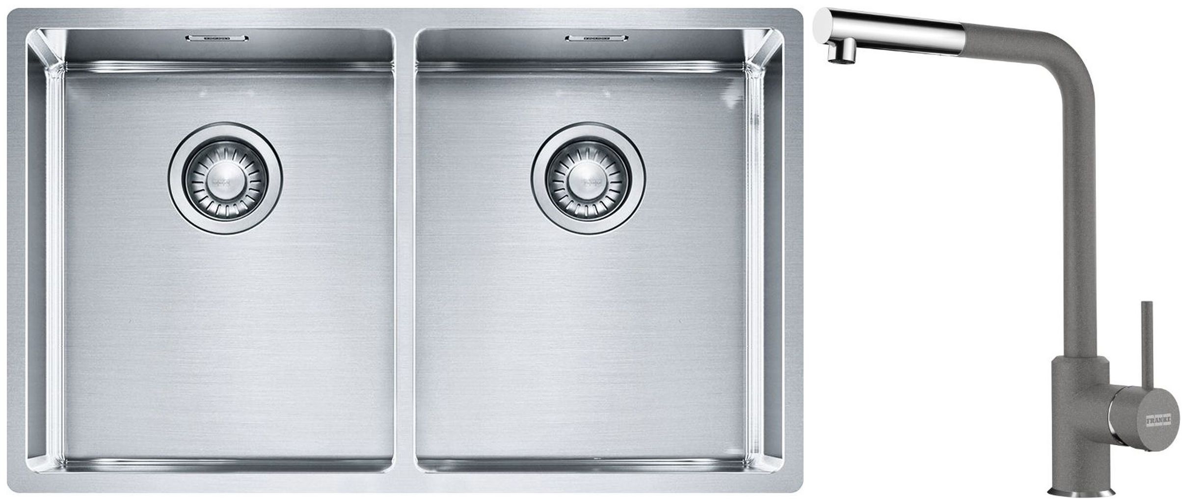 Súprava nerezový drez Franke Box 127.0370.188, kuchynská batéria Franke Sirius Side 115.0668.280