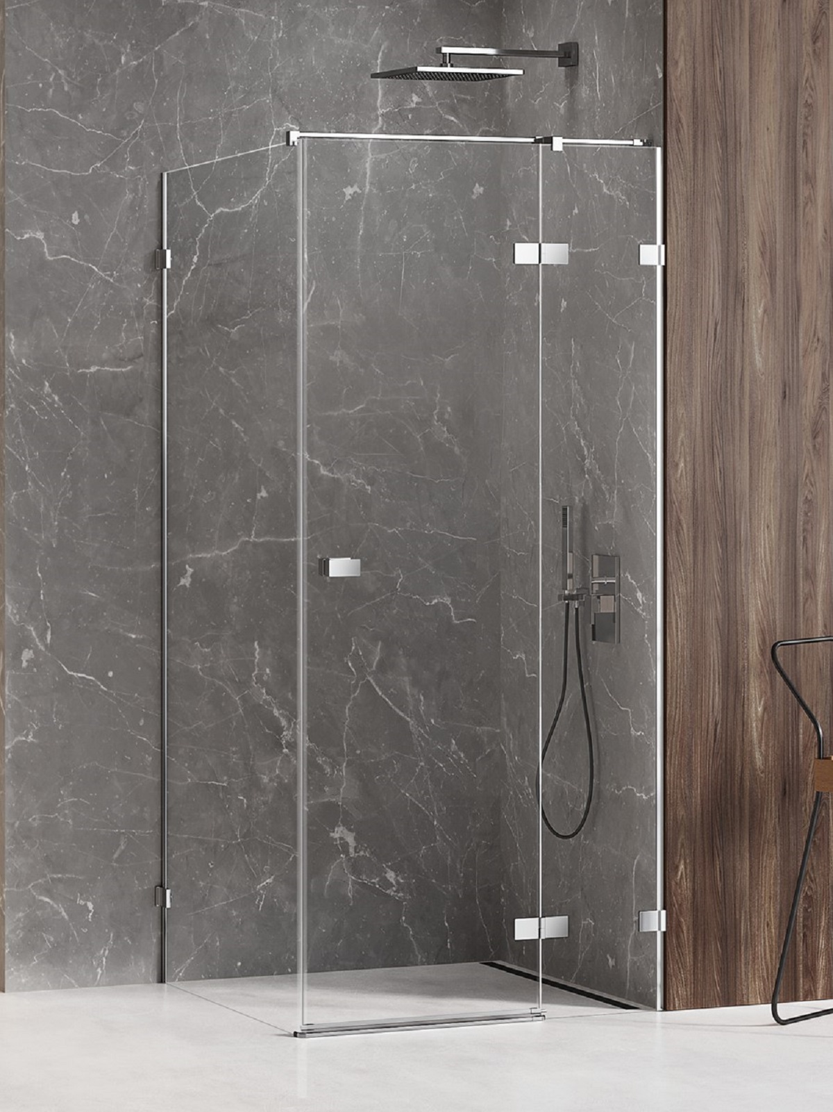 New Trendy Avexa sprchovací kút 120x70 cm štvorcová chromová lesklé/priehľadné sklo EXK-1504