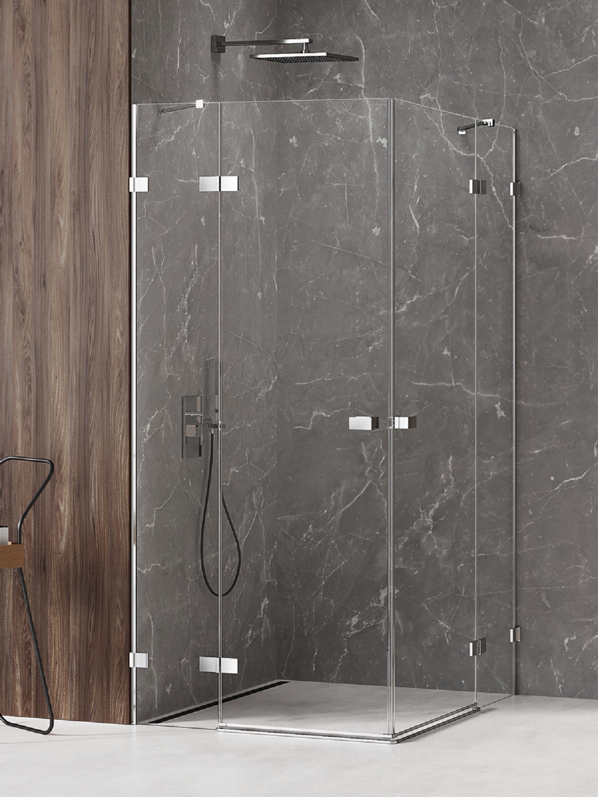 New Trendy Avexa sprchovací kút 120x90 cm štvorcová chromová lesklé/priehľadné sklo EXK-1536