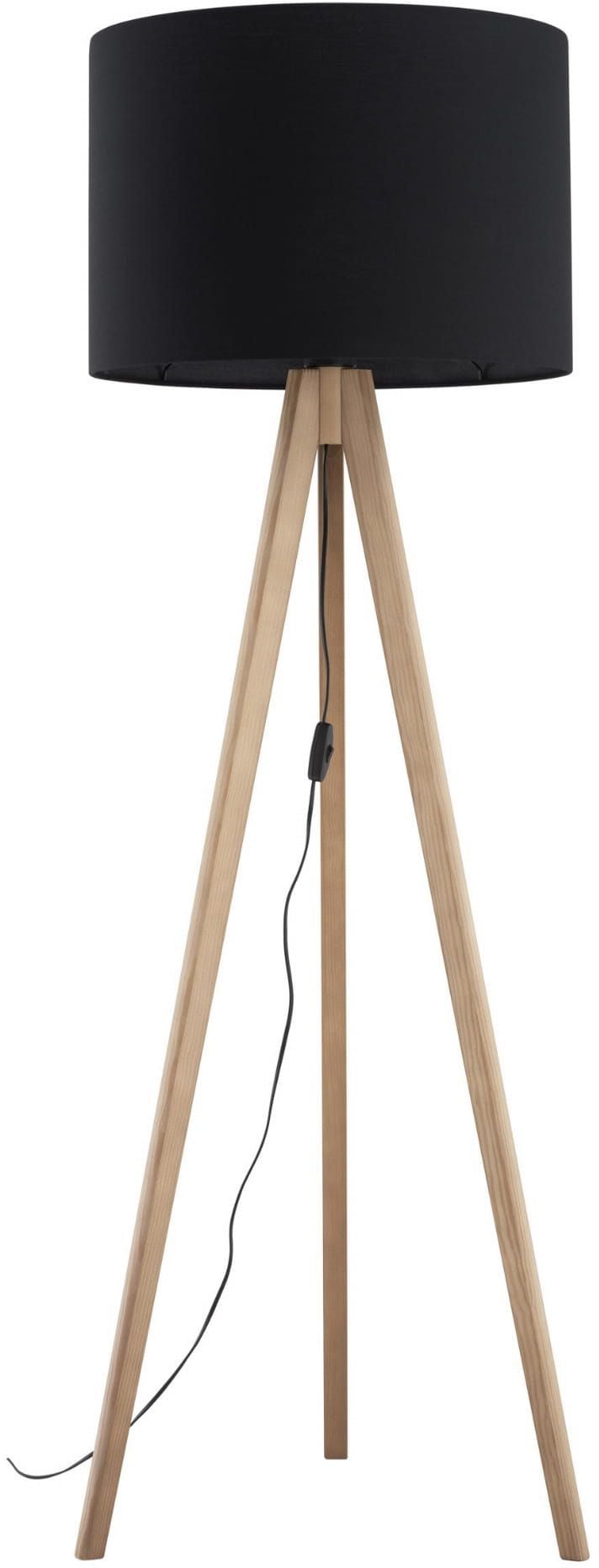 TK Lighting Grand stojaca lampa 1x15 W čierna-drevo 16008