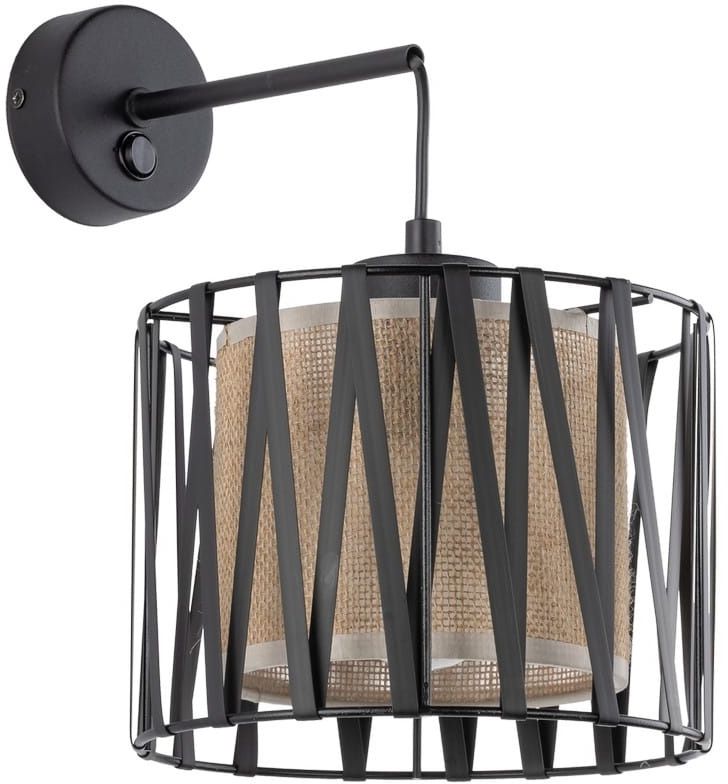 TK Lighting Harmony nástenná lampa 1x15 W čierna-hnedá 5950