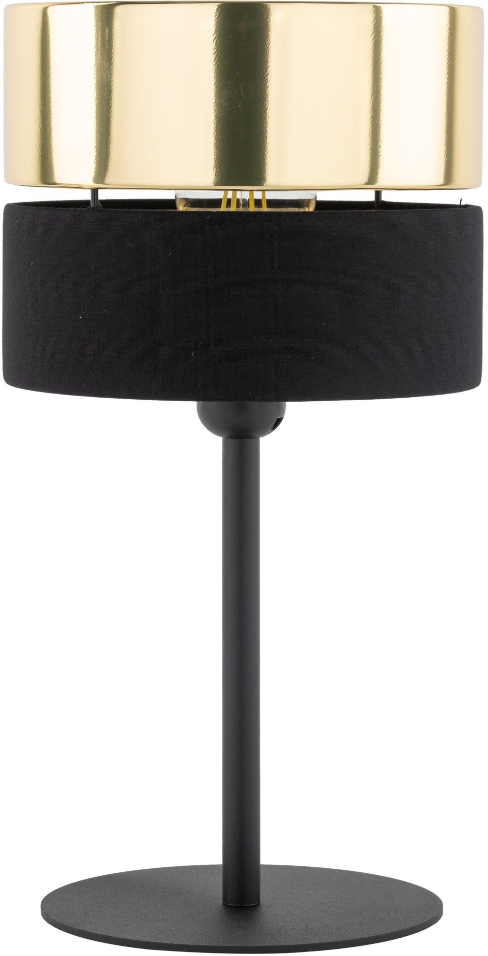 TK Lighting Hilton stolová lampa 1x15 W čierna-zlatá 16051