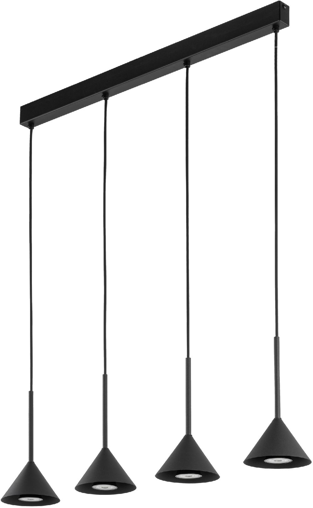 TK Lighting Cono závesné svietidlo 4x10 W čierna 10305