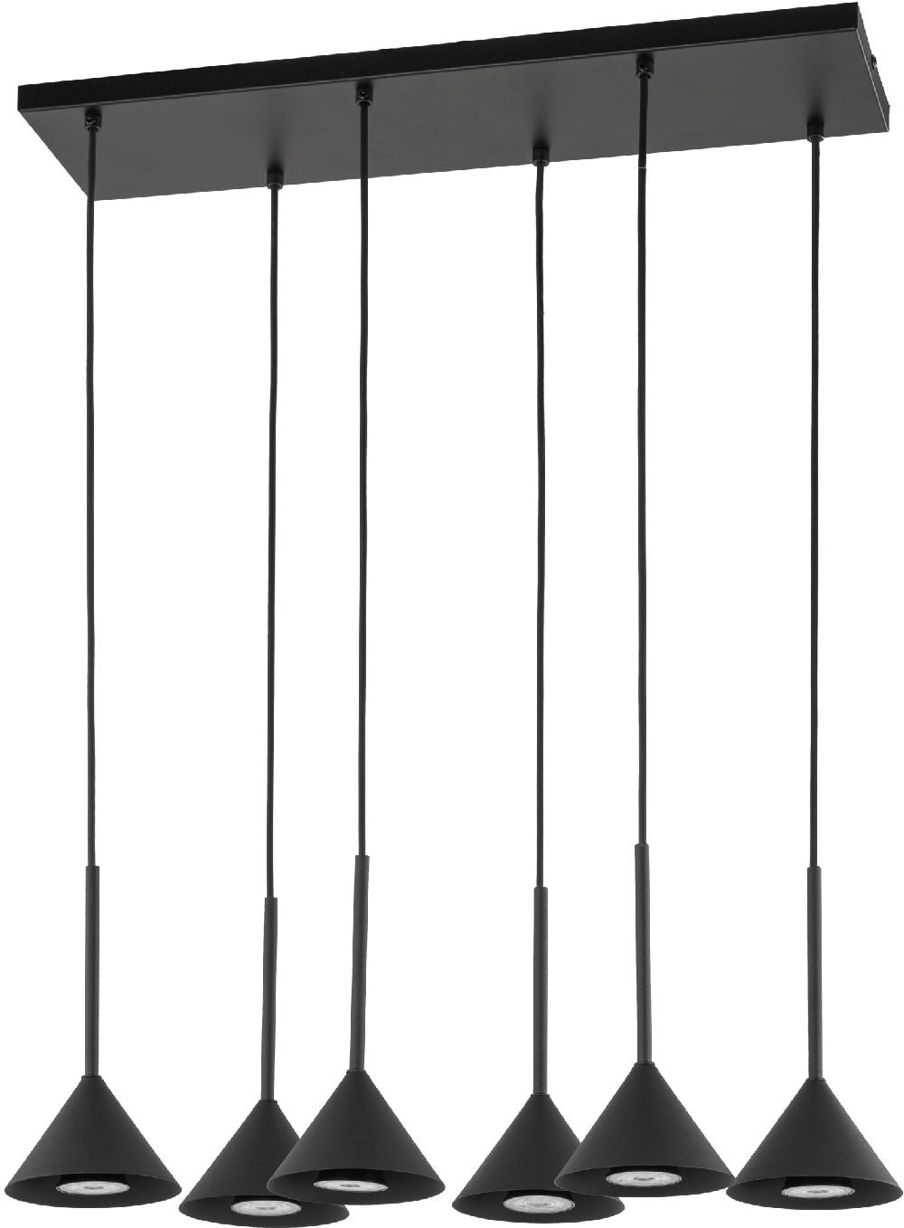 TK Lighting Cono závesné svietidlo 6x10 W čierna 10306