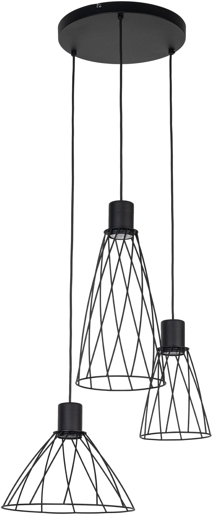 TK Lighting Modesto závesné svietidlo 3x10 W čierna 10187