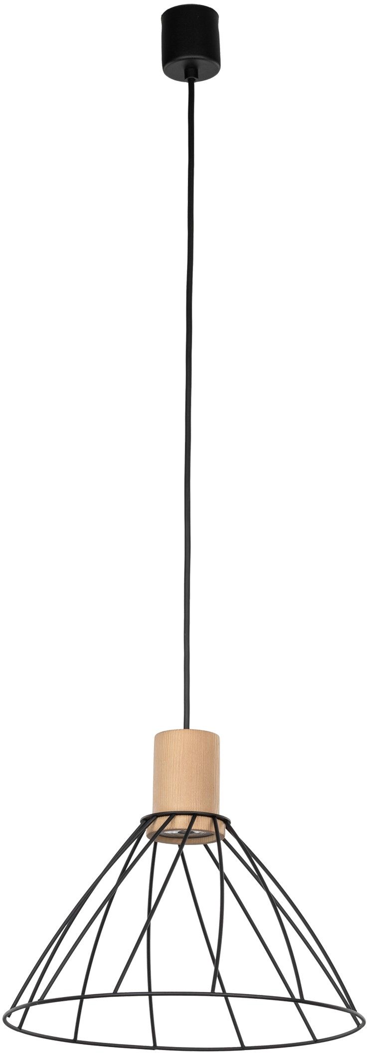 TK Lighting Modesto závesné svietidlo 1x10 W čierna-drevená 10156