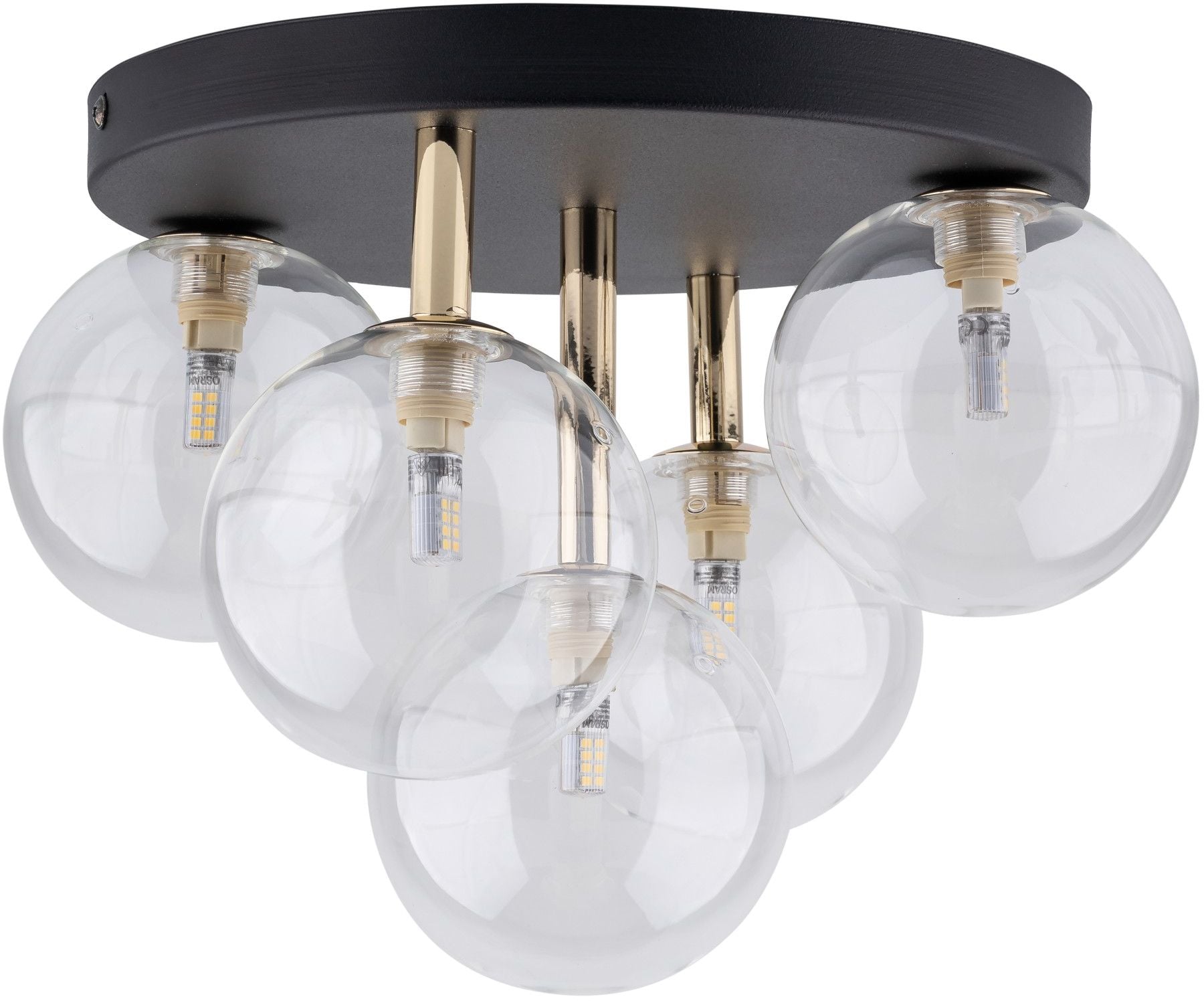 TK Lighting Nilos stropné svietidlo 5x6 W čierna-zlatá 758
