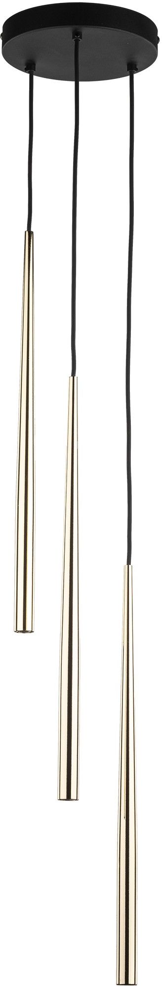 TK Lighting Piano závesné svietidlo 3x8 W čierna-zlatá 10117