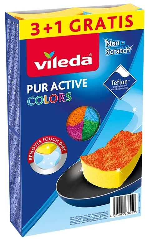 Vileda Pur Active Colors špongia na umývanie riadu 169492