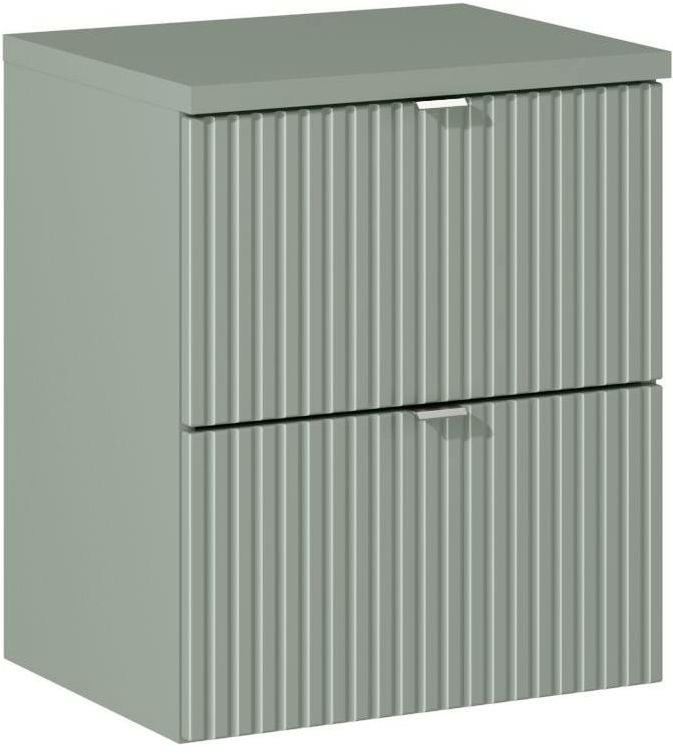Comad Line Reed Green skrinka s pracovnou doskou 50x40x57 cm závesná kúpeľňová skrinka pod umývadlo zelená SET-LRG B RG 50CM S