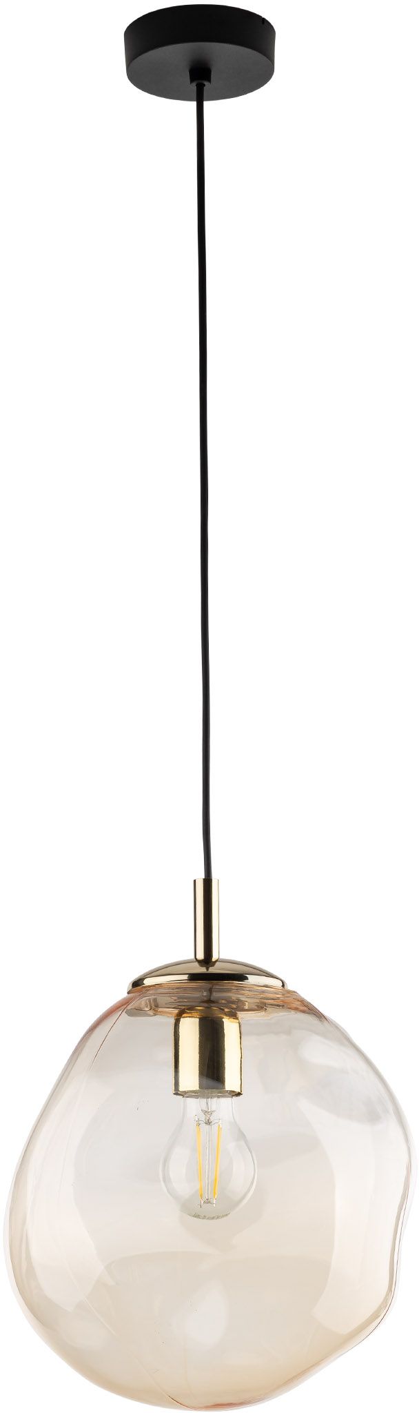 TK Lighting Sol závesné svietidlo 1x15 W čierna-jantárová 10083