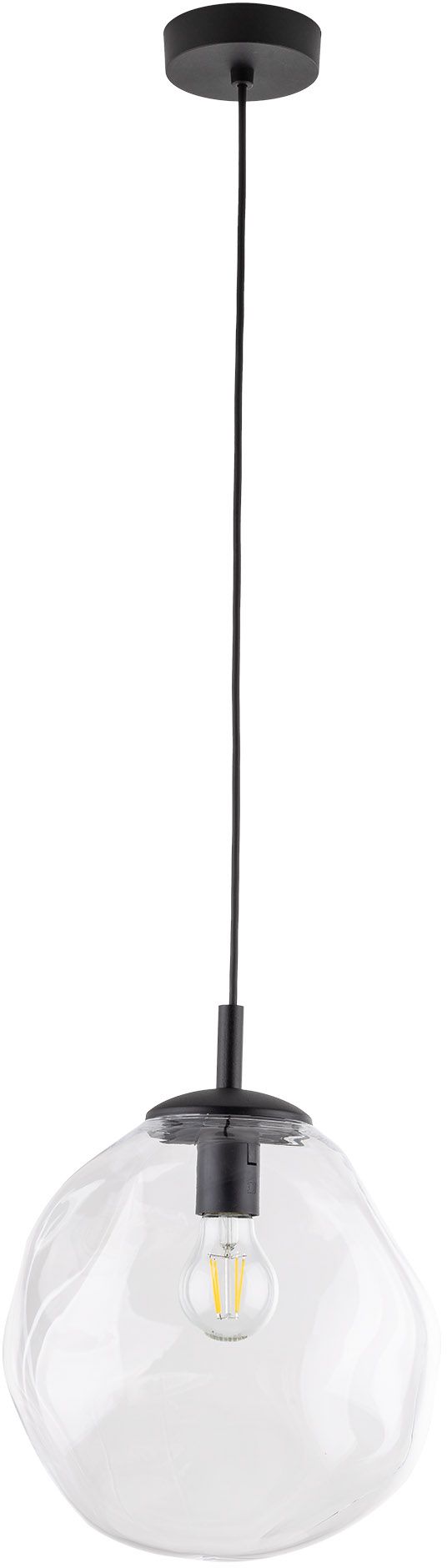 TK Lighting Sol závesné svietidlo 1x15 W čierna-priehľadná 10082