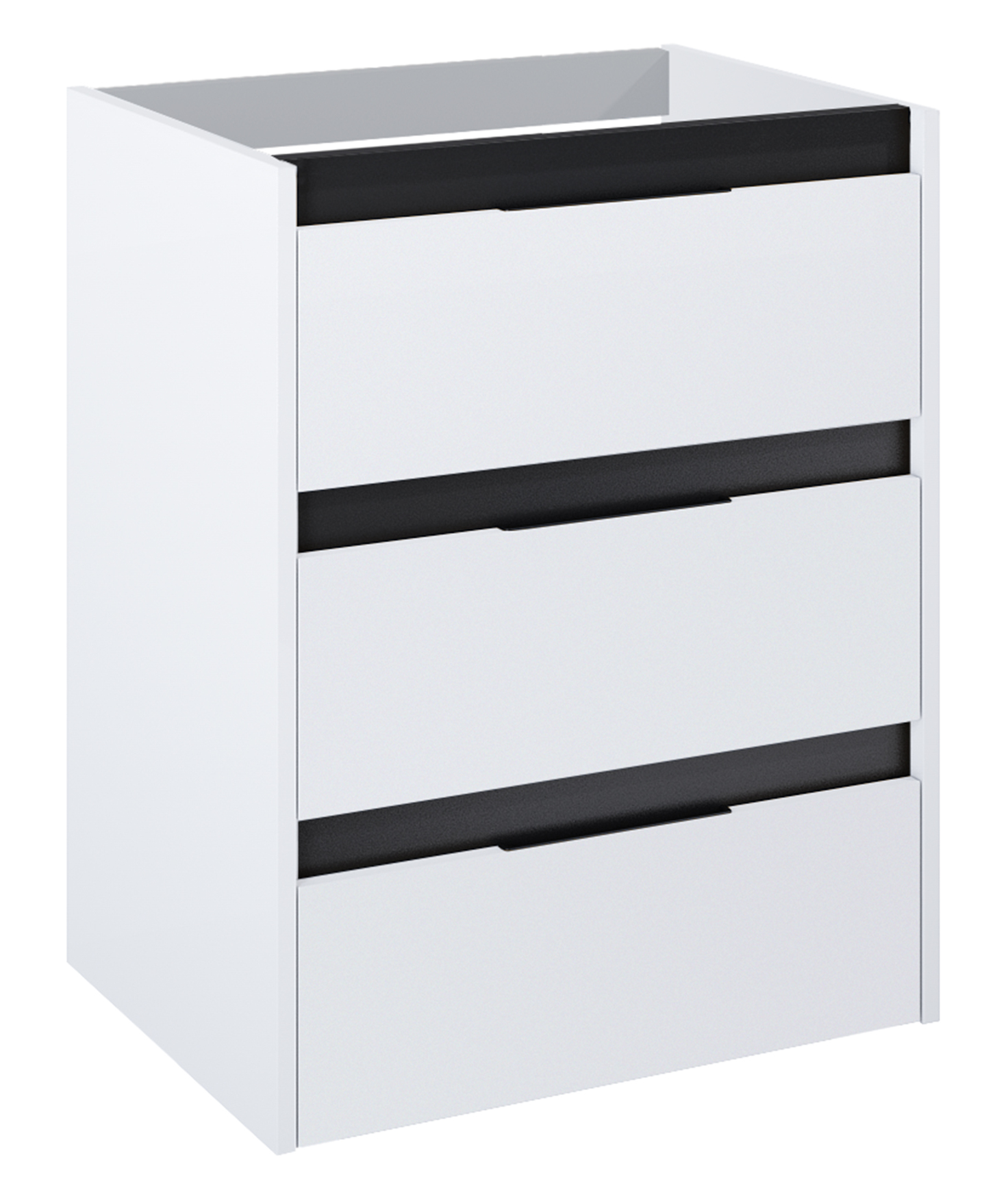 Roca Alpine skrinka 58.5x45.2x74 cm závesná kúpeľňová skrinka pod umývadlo biela-čierna A857866606