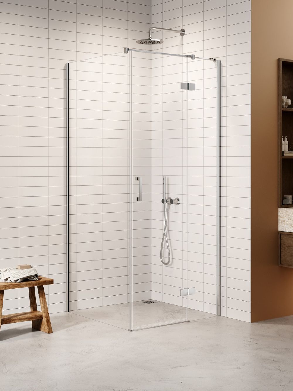 New Trendy Nesta sprchovací kút 90x90 cm obdĺžniková chromová lesklé/priehľadné sklo K-3604