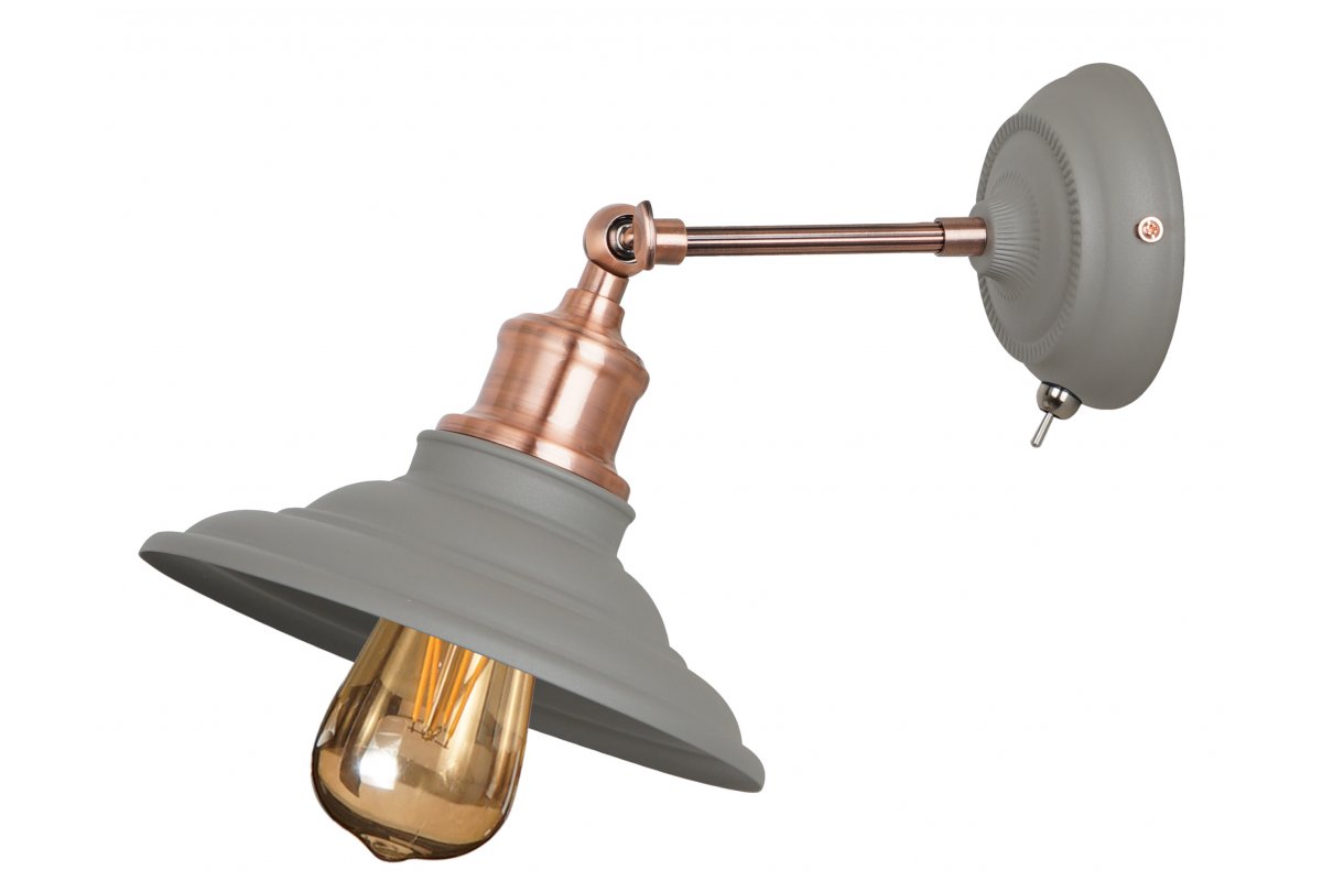 GTV Loret nástenná lampa 1x40 W sivá OS-LORW-E27-15-DEC