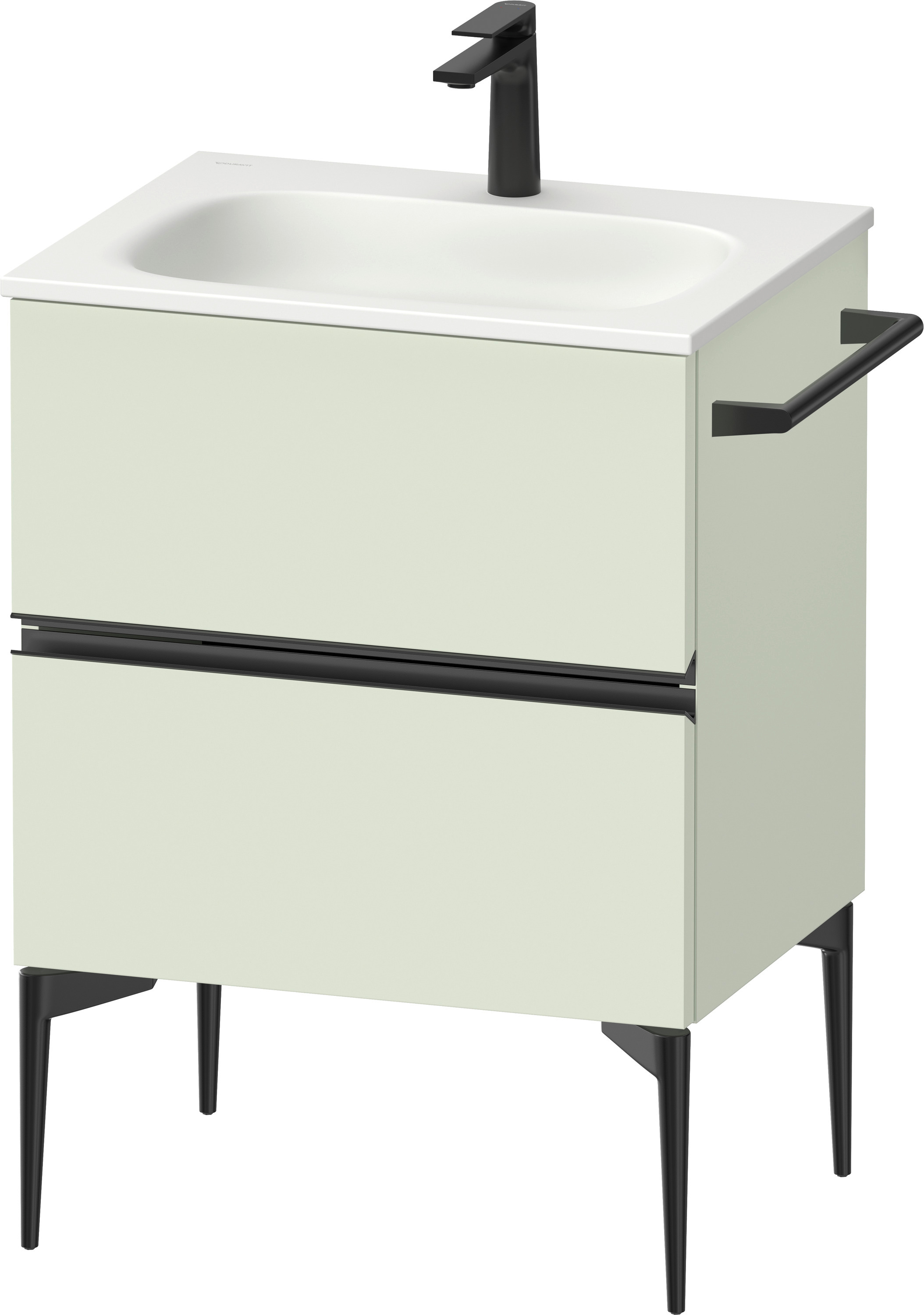 Duravit Sivida skrinka 61x47.7x59.2 cm závesná kúpeľňová skrinka pod umývadlo čierna-zelená SV46500BDHH0000