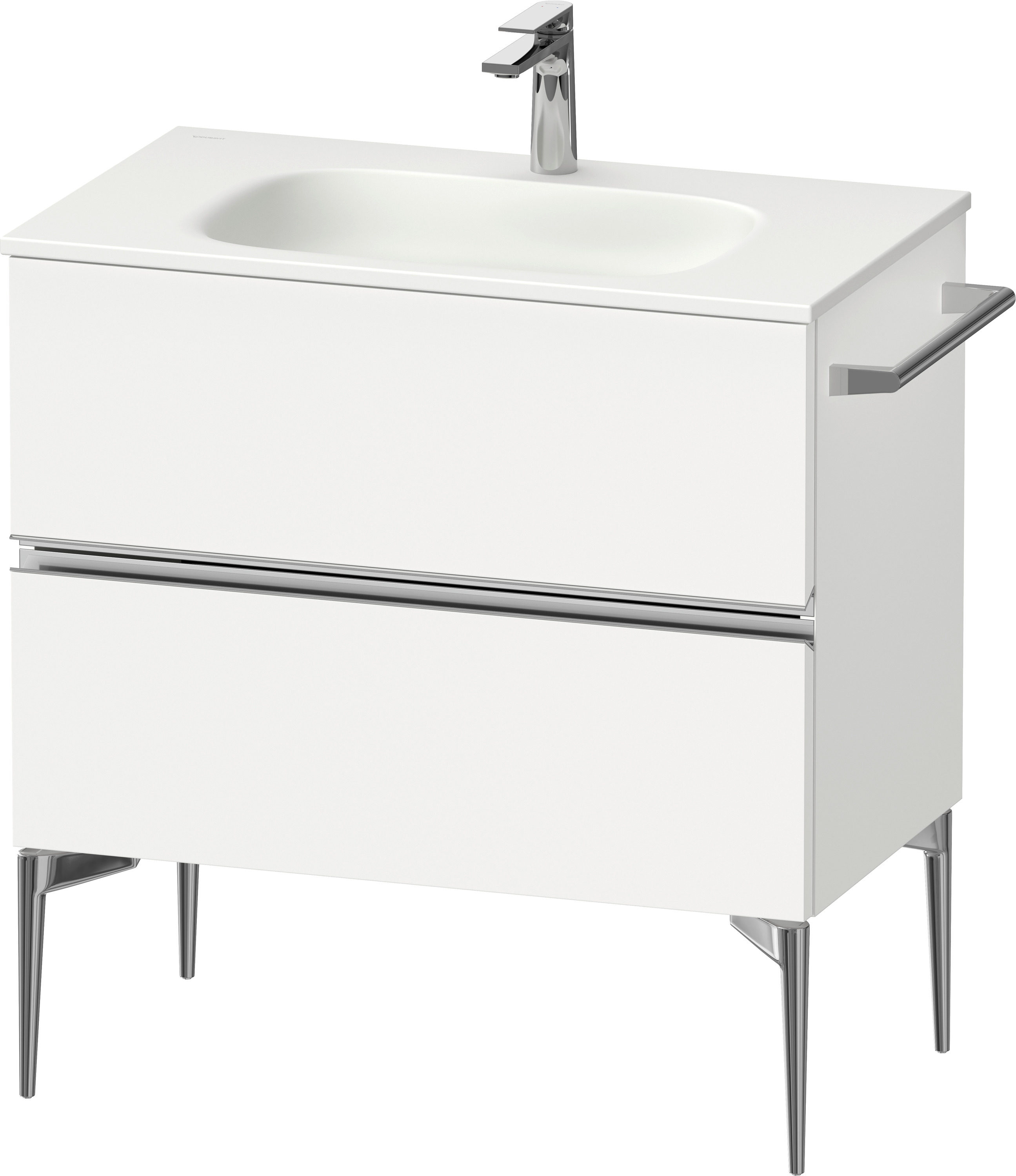 Duravit Sivida skrinka 81x47.7x59.2 cm závesná kúpeľňová skrinka pod umývadlo biela-chrómová SV4651010180000