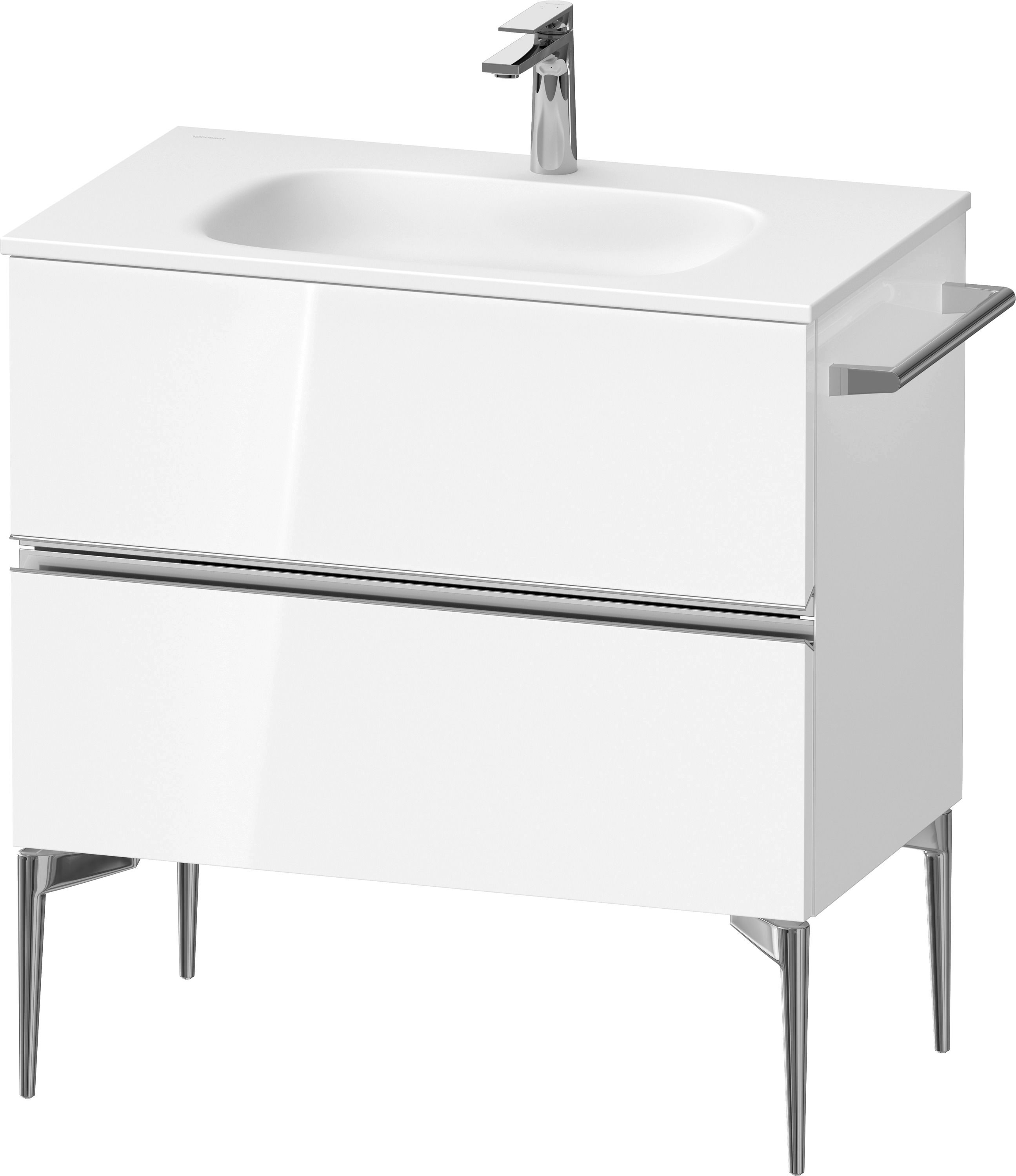 Duravit Sivida skrinka 81x47.7x59.2 cm závesná kúpeľňová skrinka pod umývadlo biela-chrómová SV4651010220000