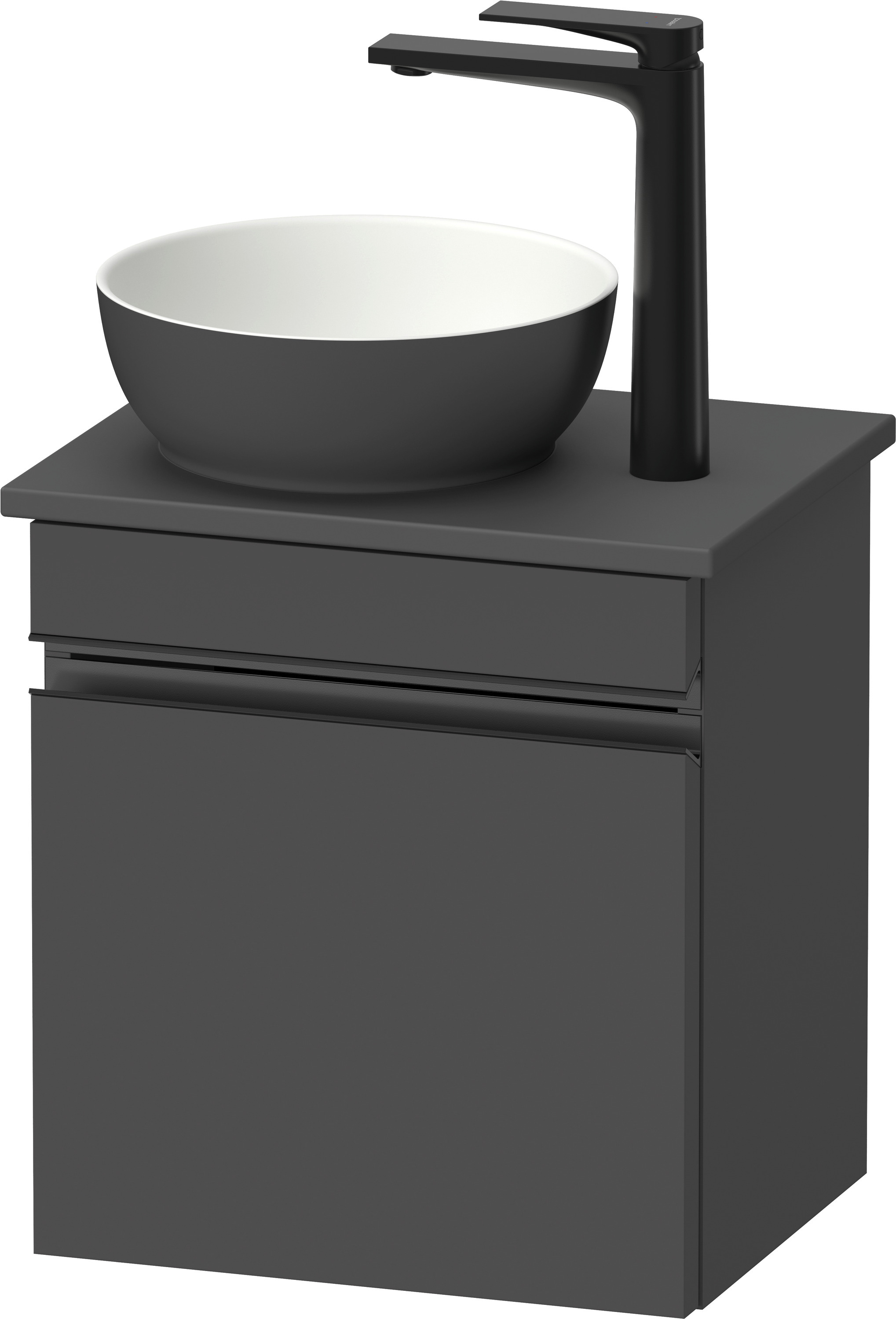 Duravit Sivida skrinka 40x32.5x44 cm závesná kúpeľňová skrinka pod umývadlo čierna-grafitová SV4656LBD490000