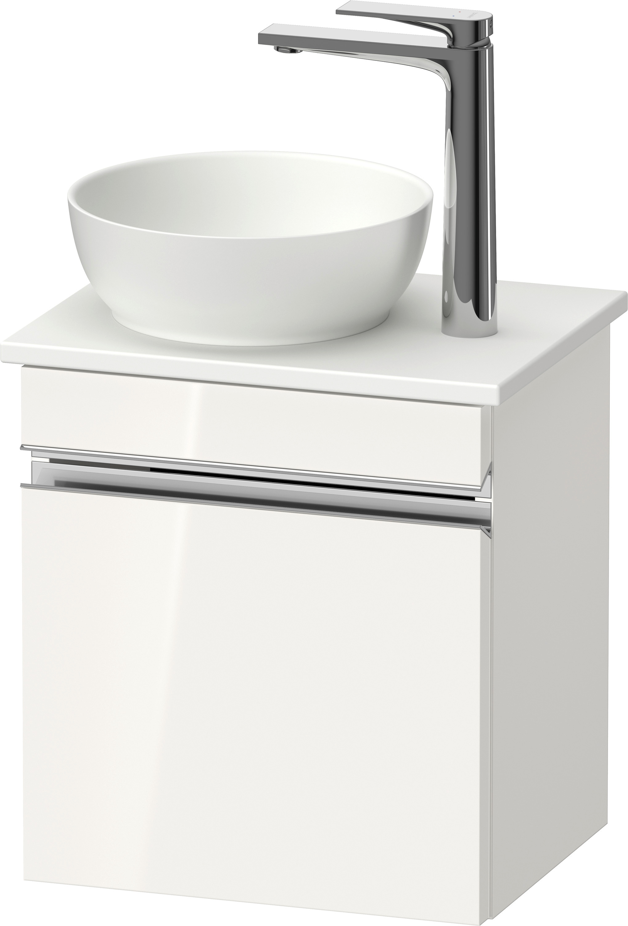 Duravit Sivida skrinka 40x32.5x44 cm závesná kúpeľňová skrinka pod umývadlo biela-chrómová SV4656R10220000