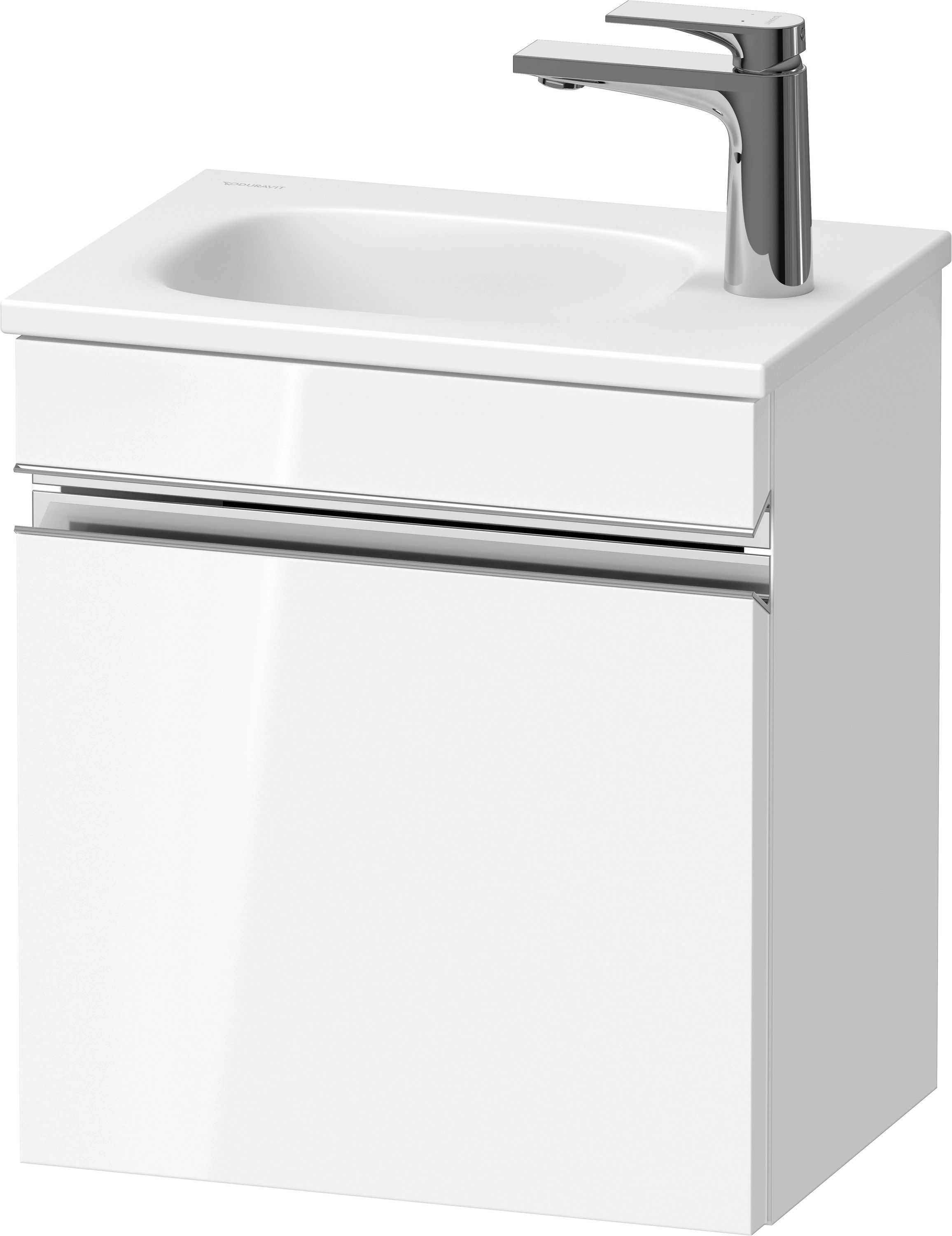 Duravit Sivida skrinka 40x29.5x44 cm závesná kúpeľňová skrinka pod umývadlo biela-chrómová SV4649L10220000