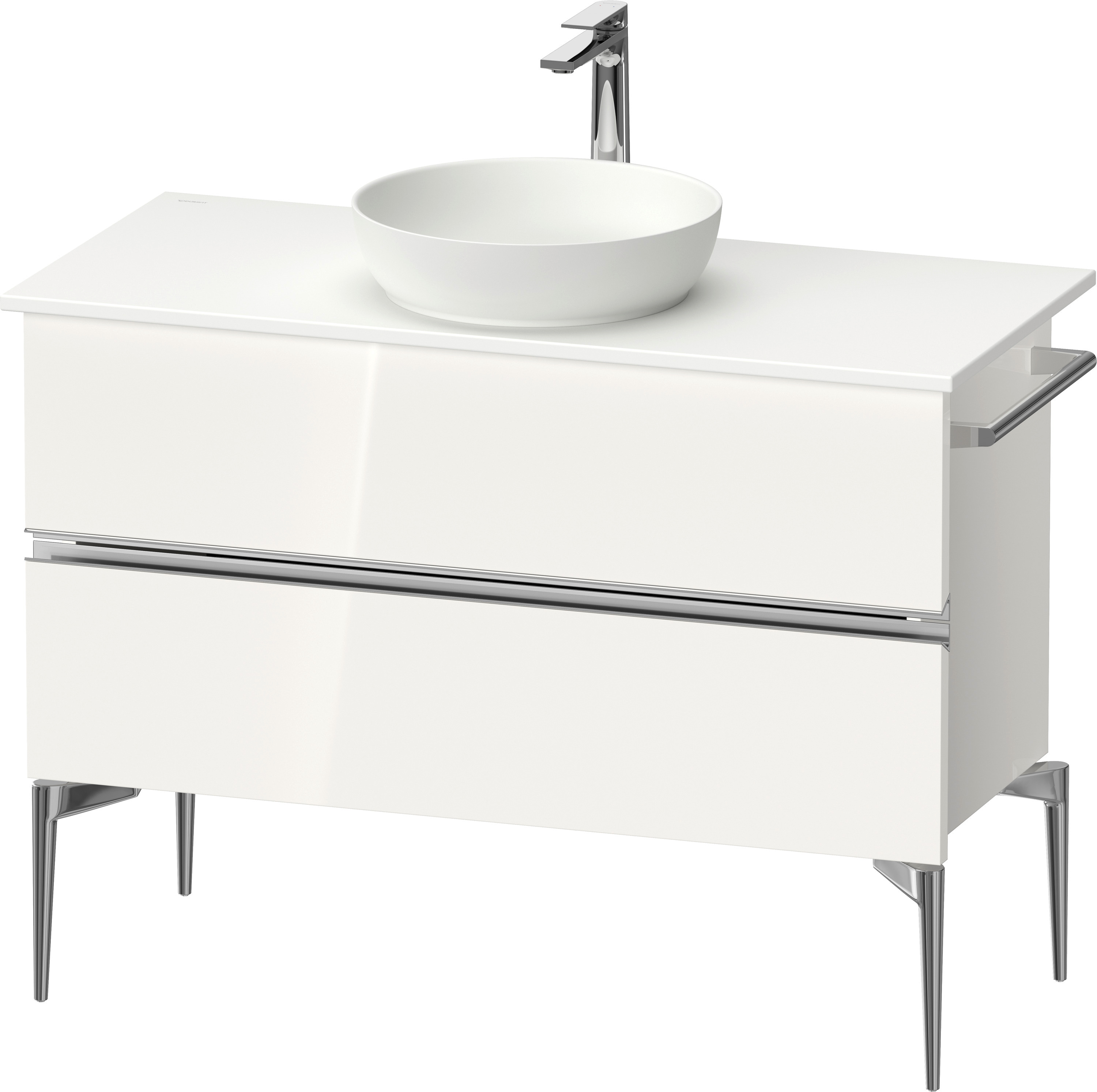 Duravit Sivida skrinka 104.5x47.5x54.8 cm závesná kúpeľňová skrinka pod umývadlo biela-chrómová SV4659010220000