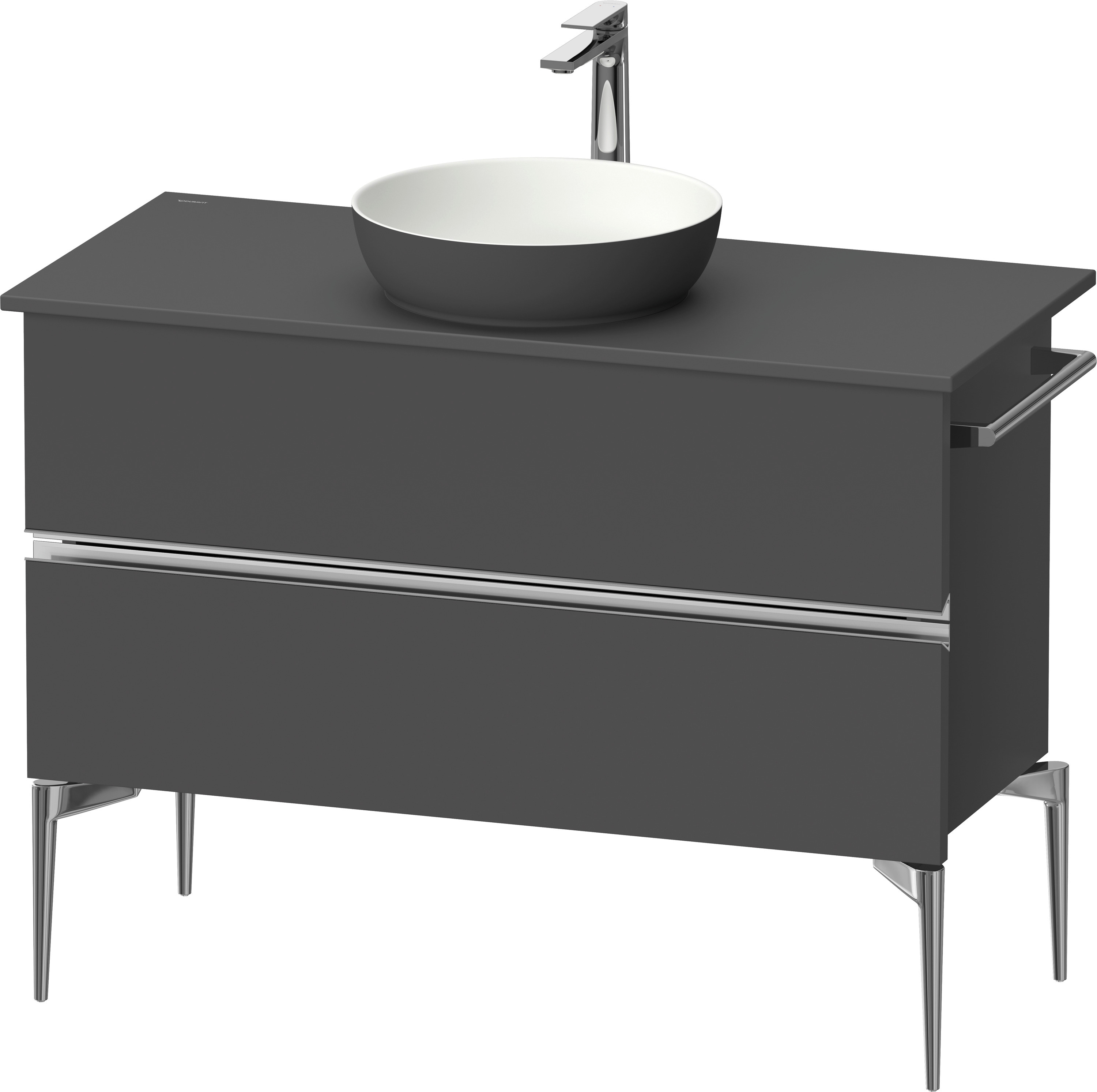 Duravit Sivida skrinka 104.5x47.5x54.8 cm závesná kúpeľňová skrinka pod umývadlo grafitová-chrómová SV4659010490000