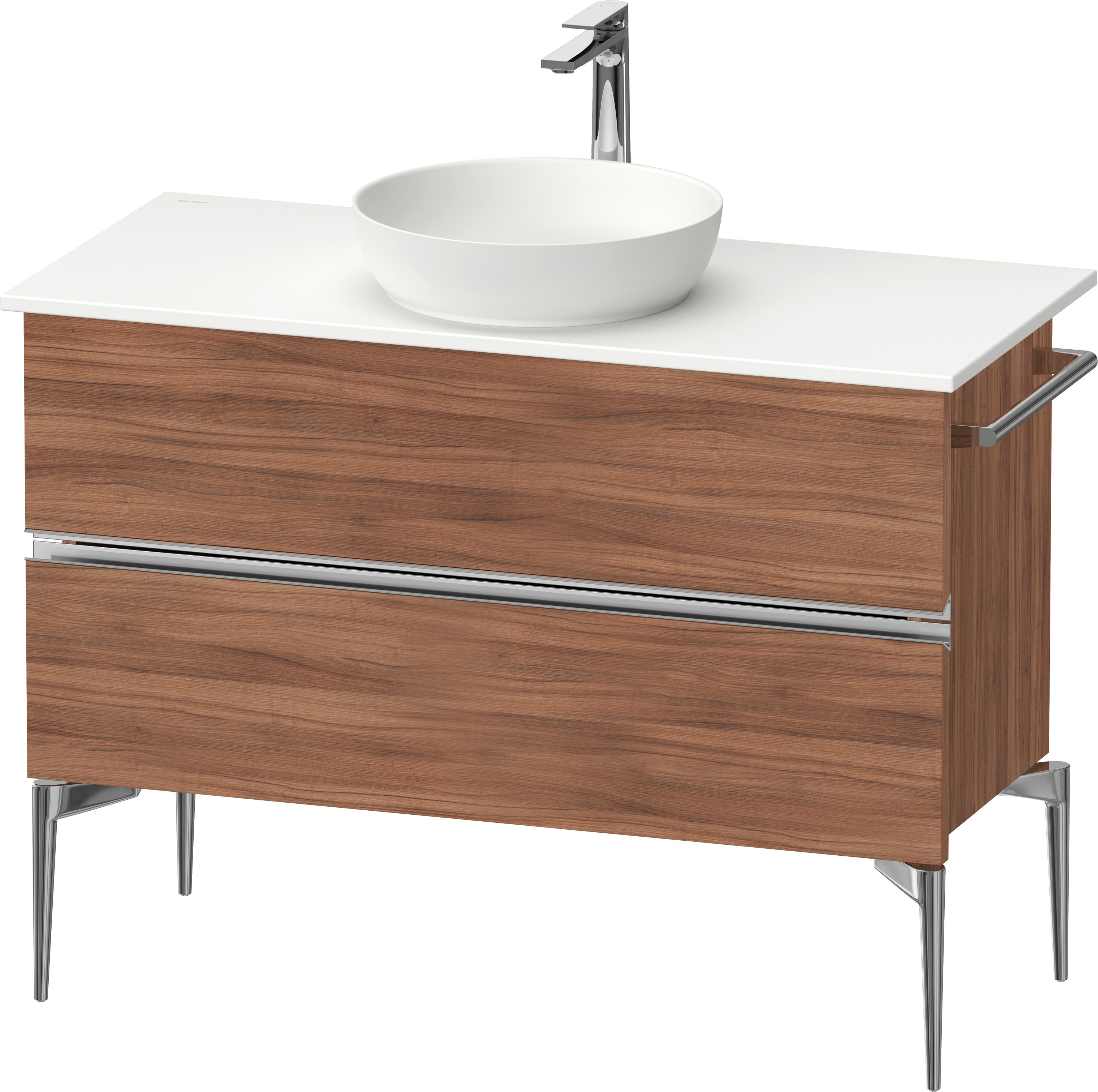 Duravit Sivida skrinka 104.5x47.5x54.8 cm závesná kúpeľňová skrinka pod umývadlo orech-chrómová SV4659010790000