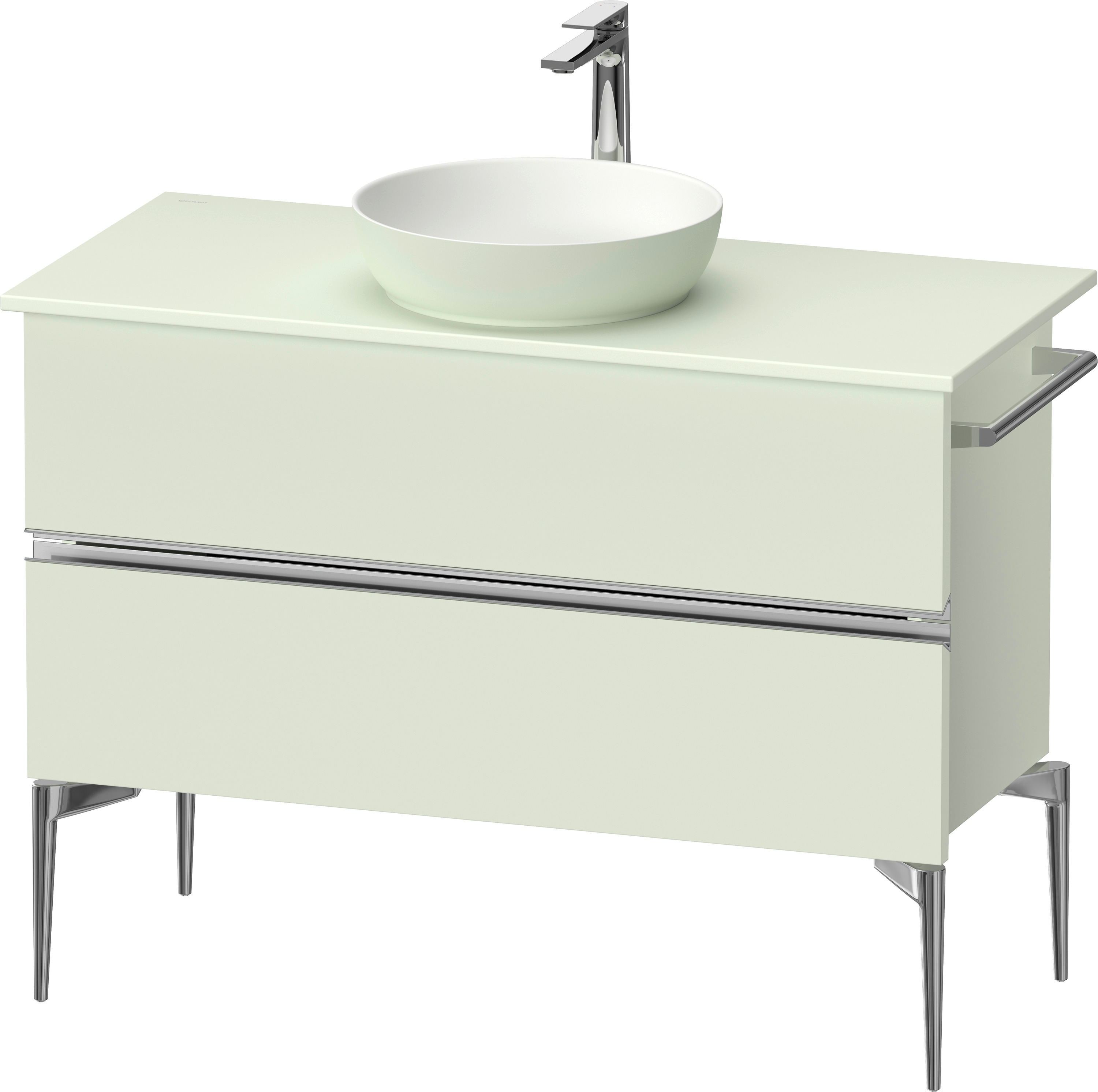 Duravit Sivida skrinka 104.5x47.5x54.8 cm závesná kúpeľňová skrinka pod umývadlo zelená-chrómová SV4659010HH0000