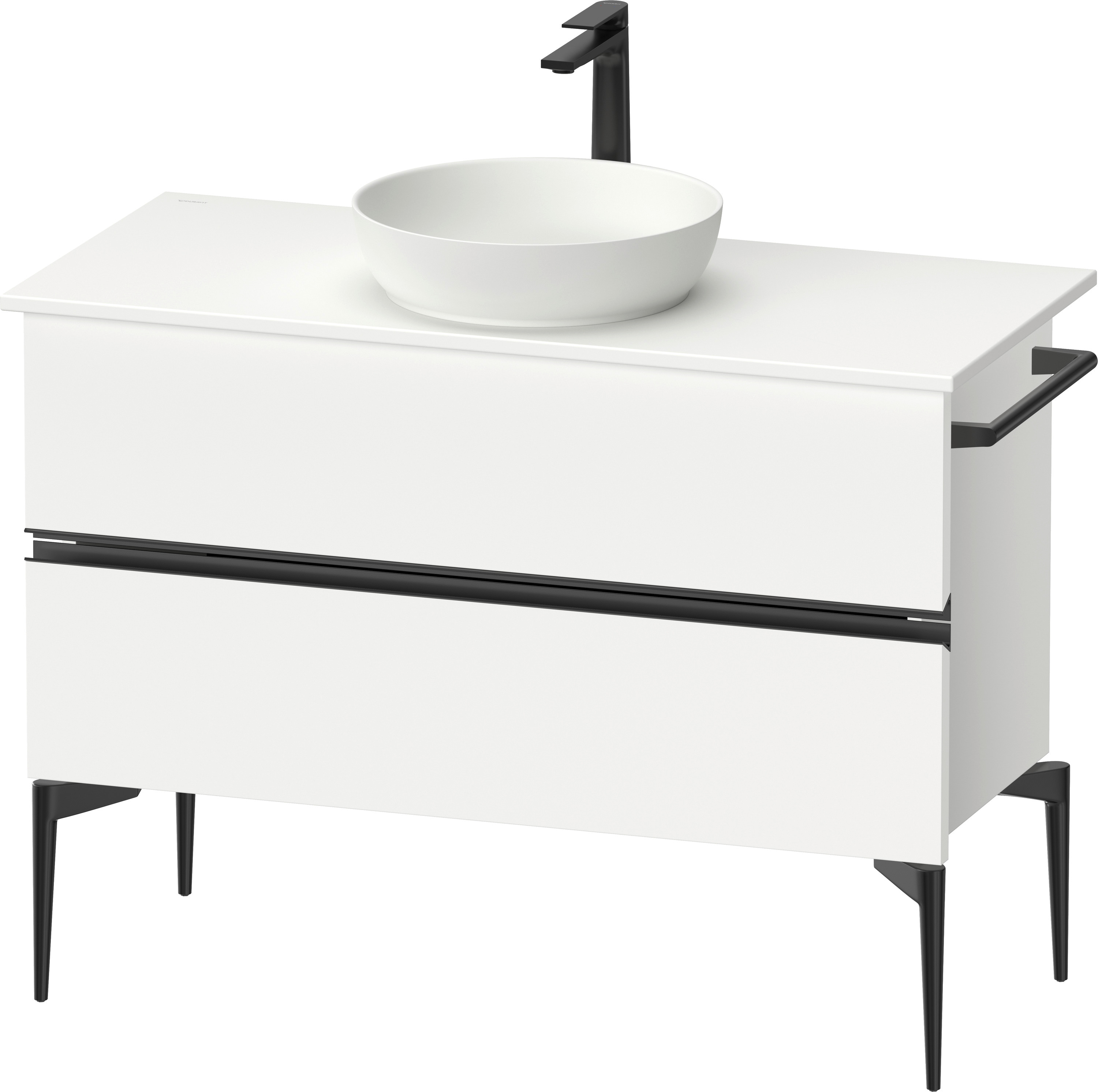 Duravit Sivida skrinka 104.5x47.5x54.8 cm závesná kúpeľňová skrinka pod umývadlo biela-čierna SV46590BD180000