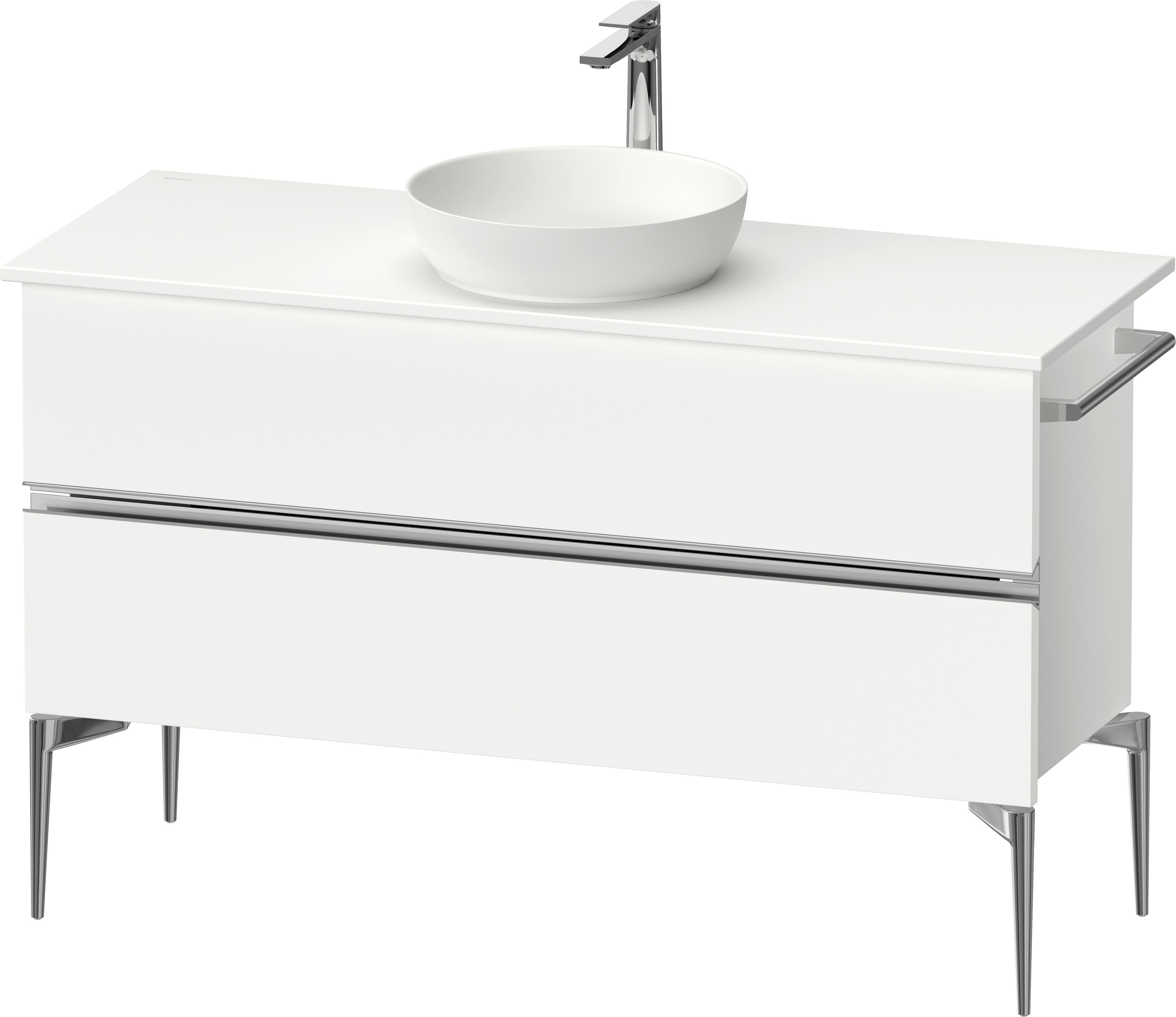 Duravit Sivida skrinka 124.5x47.5x54.8 cm závesná kúpeľňová skrinka pod umývadlo biela-chrómová SV4660010180000