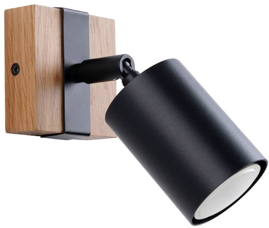 Sollux Lighting Fager nástenná lampa 1x10 W čierna-drevená SL.1343
